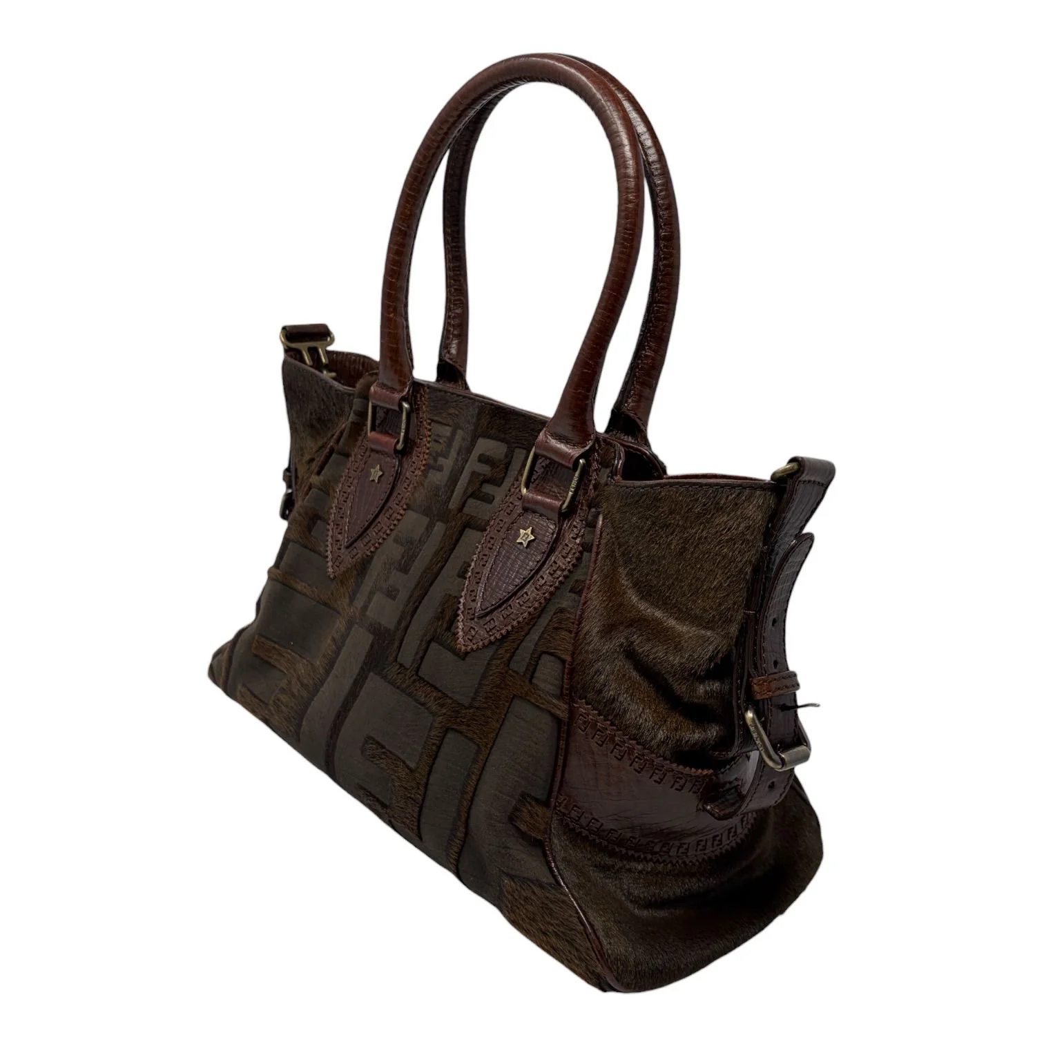 Fendi Brown Calfhair Shoulder Bag - Image 4