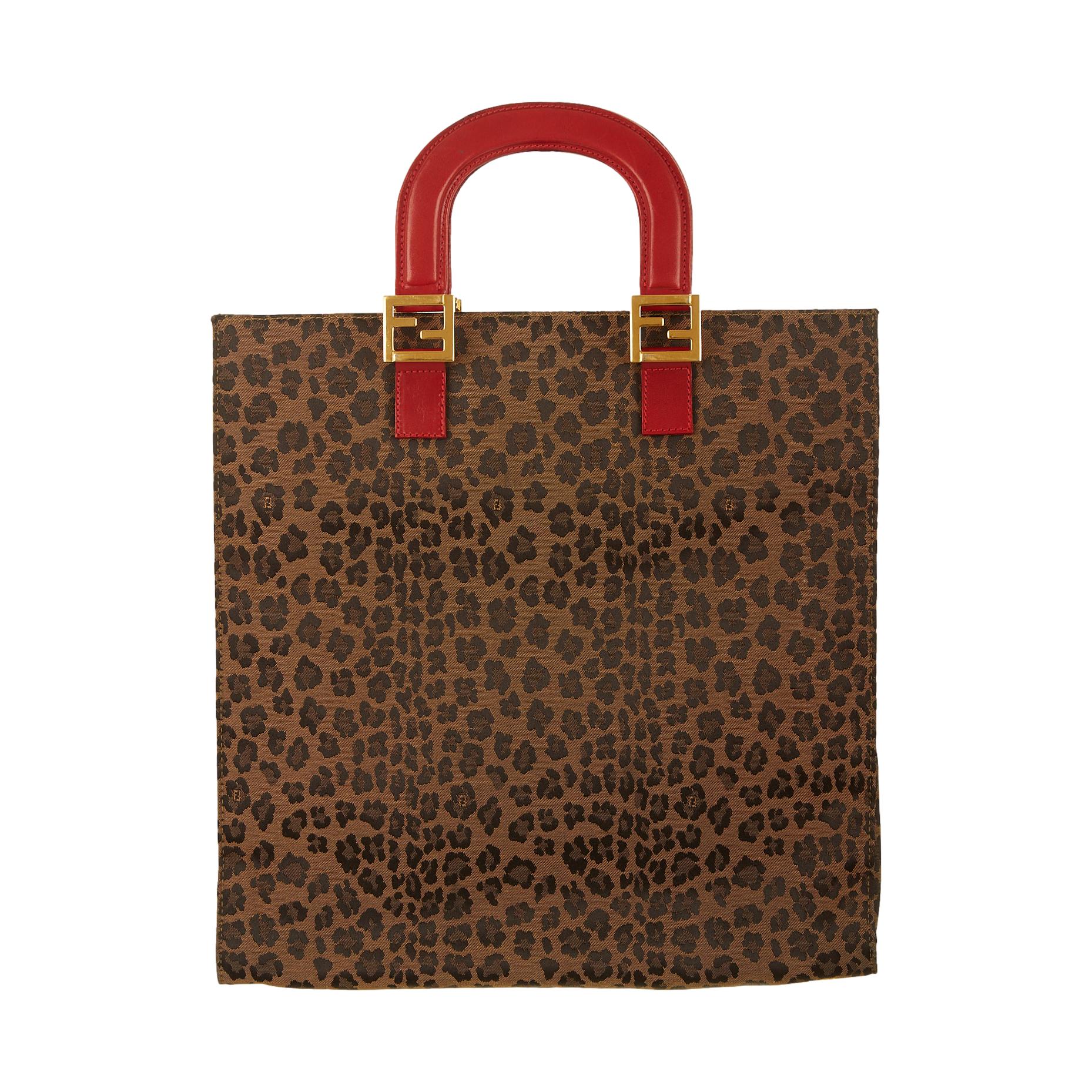Fendi Brown Cheetah Print Tote
