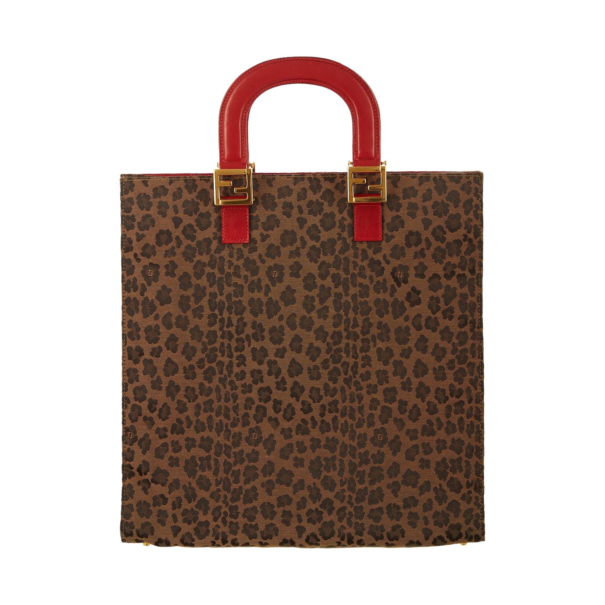 Fendi Brown Cheetah Print Tote - Image 2