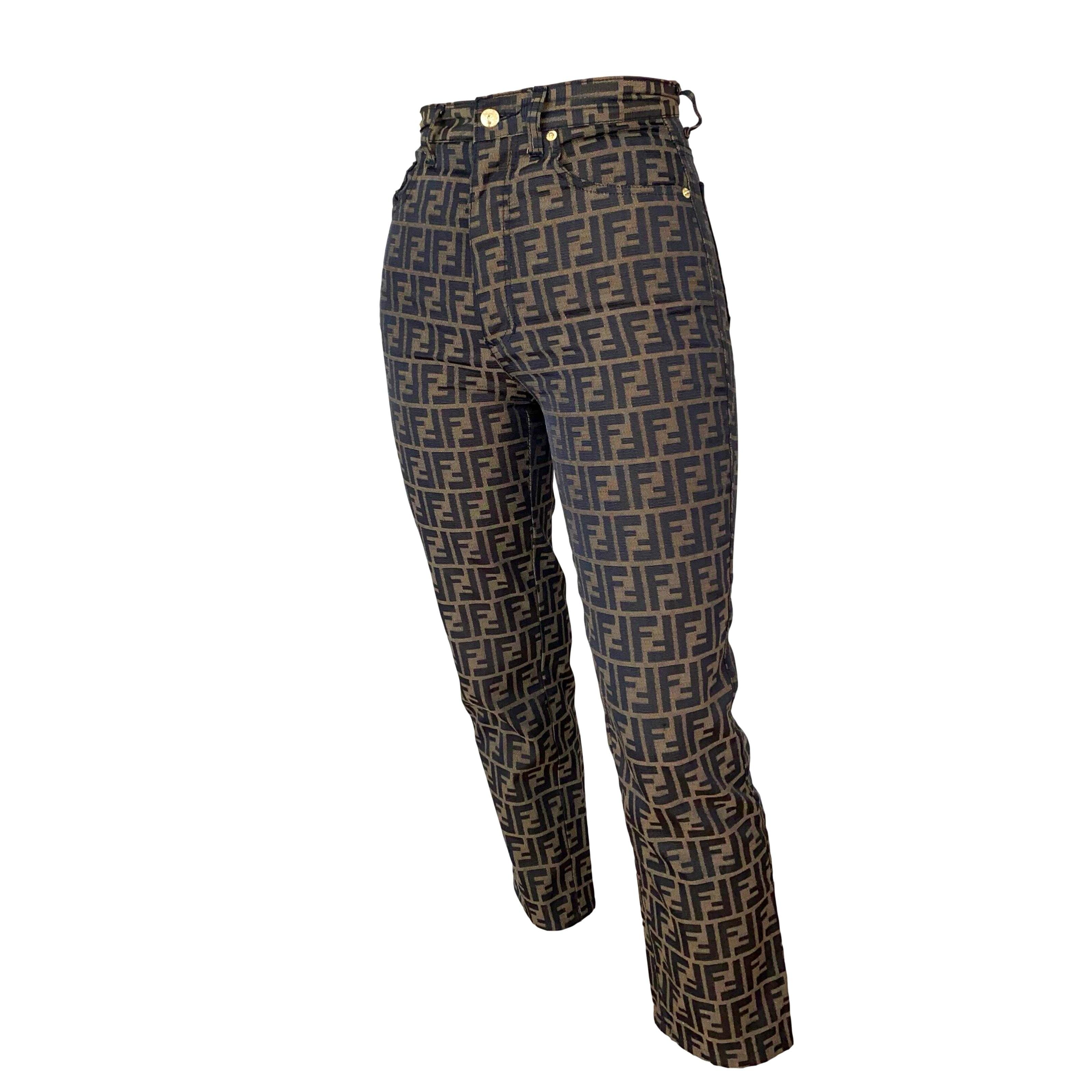 Fendi Brown Classic Logo Pants