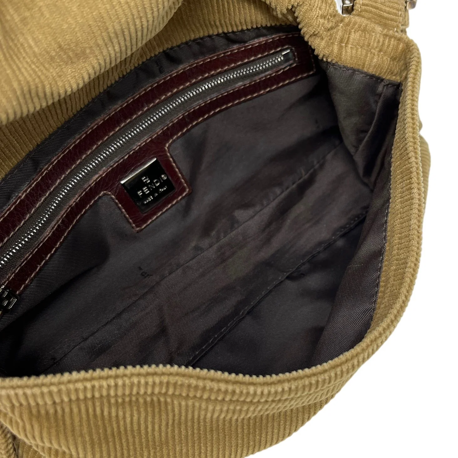 Fendi Brown Corduroy Baguette - Image 3
