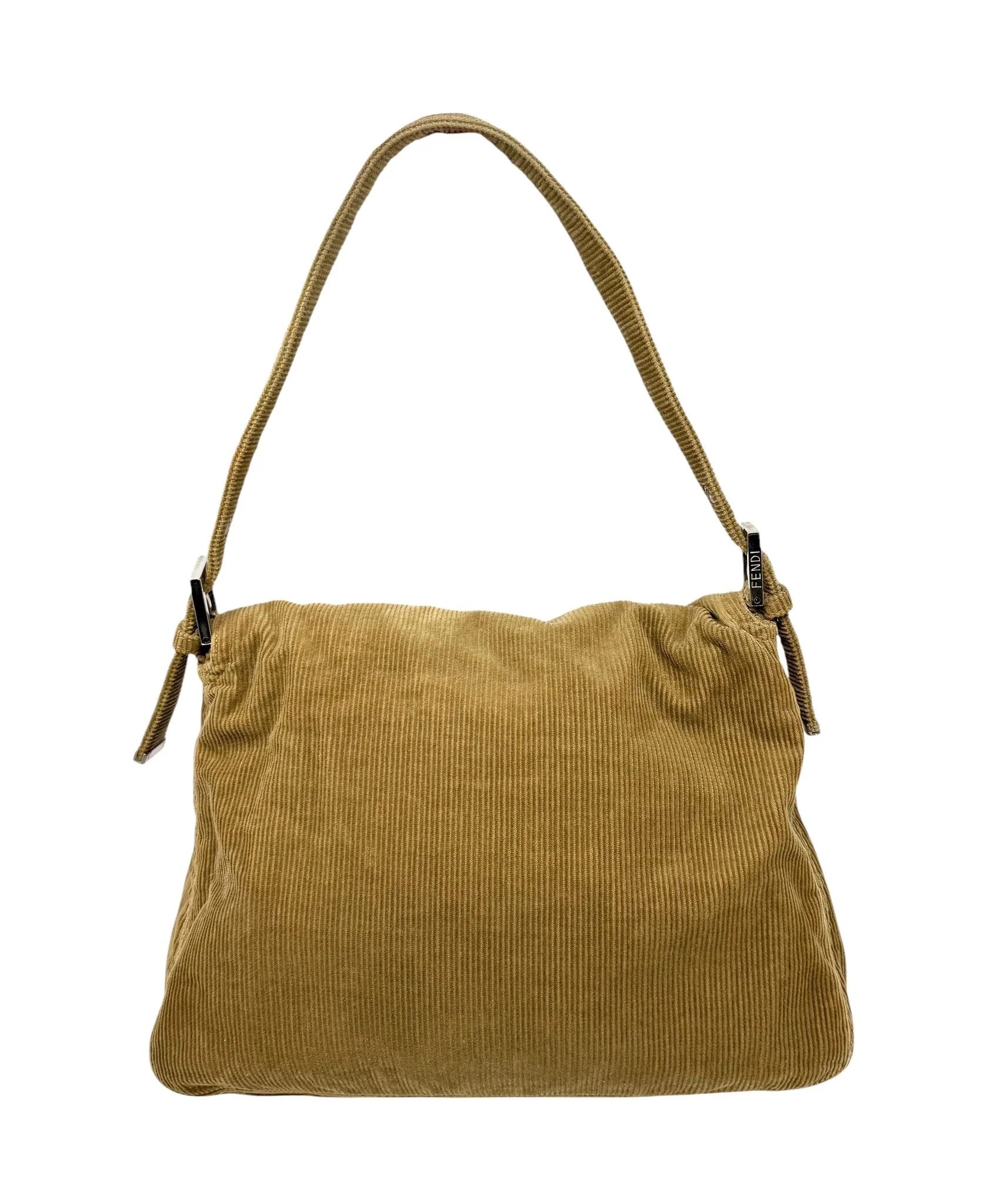 Fendi Brown Corduroy Baguette Bag - Image 2
