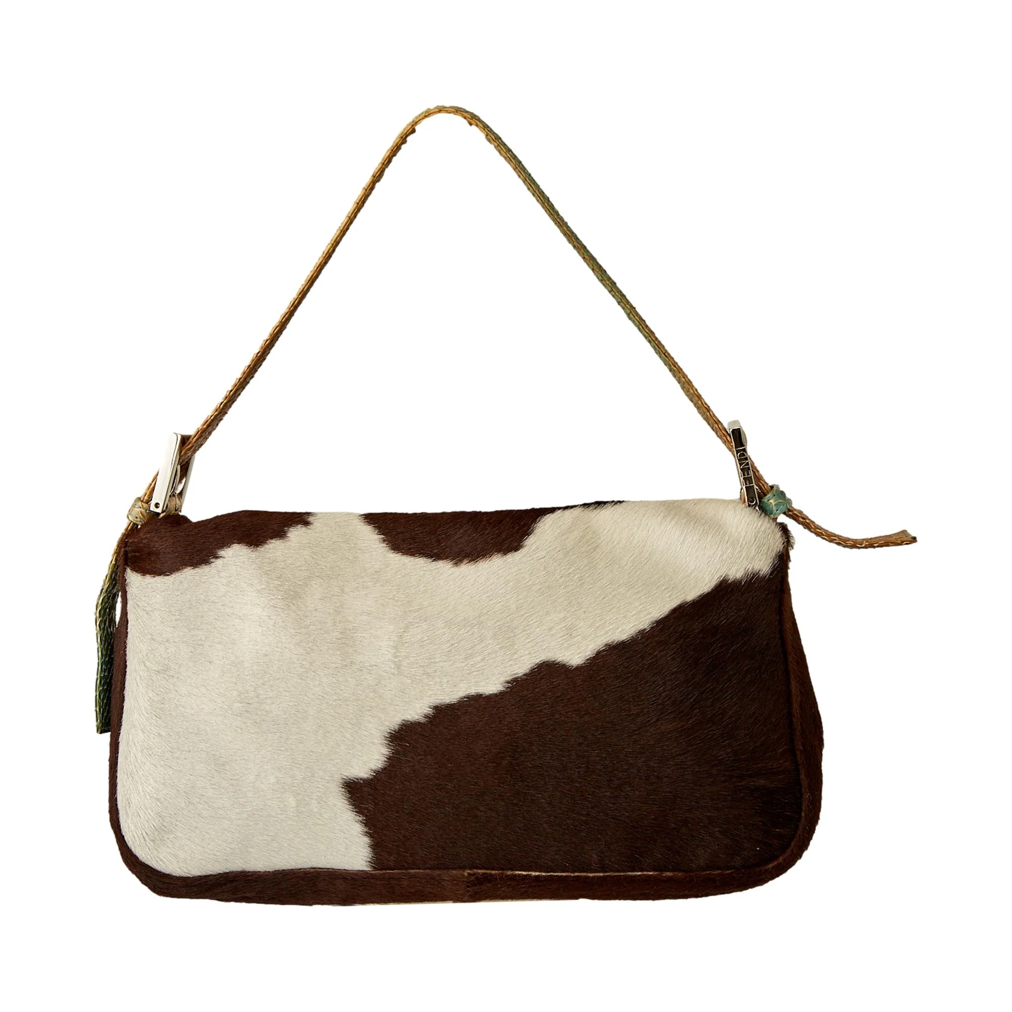 Fendi Brown Cowprint Baguette Bag - Image 2