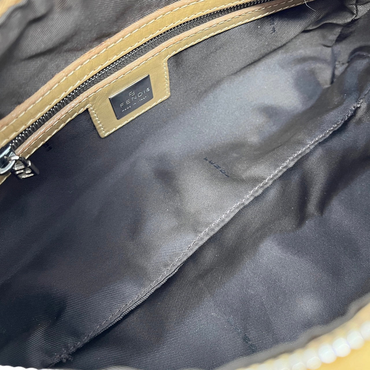Fendi Brown Fur Logo Shoulder Bag - Image 3