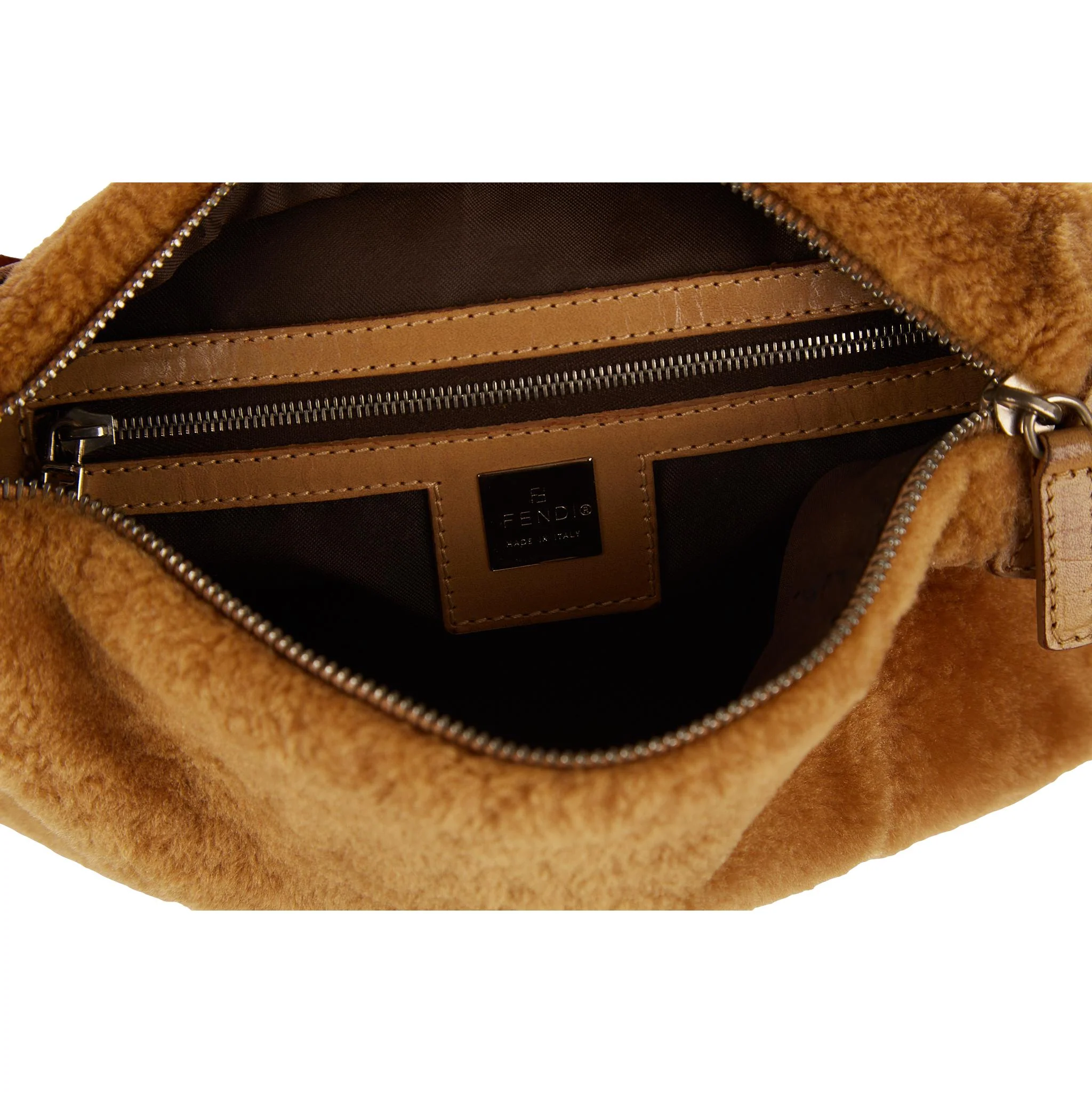 Fendi Brown Fur Logo Shoulder Bag - Image 4