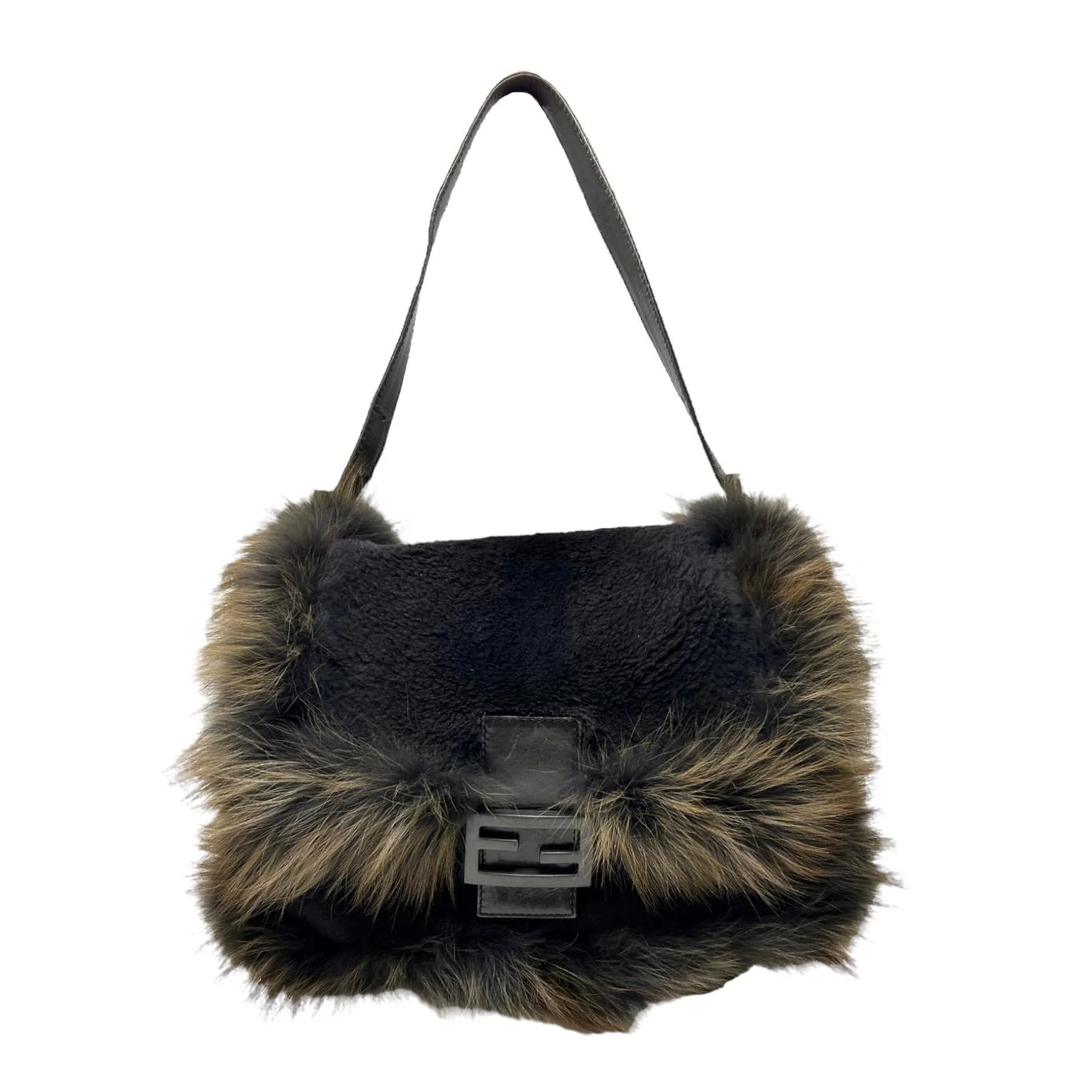 Fendi Black Fur Mamma Baguette