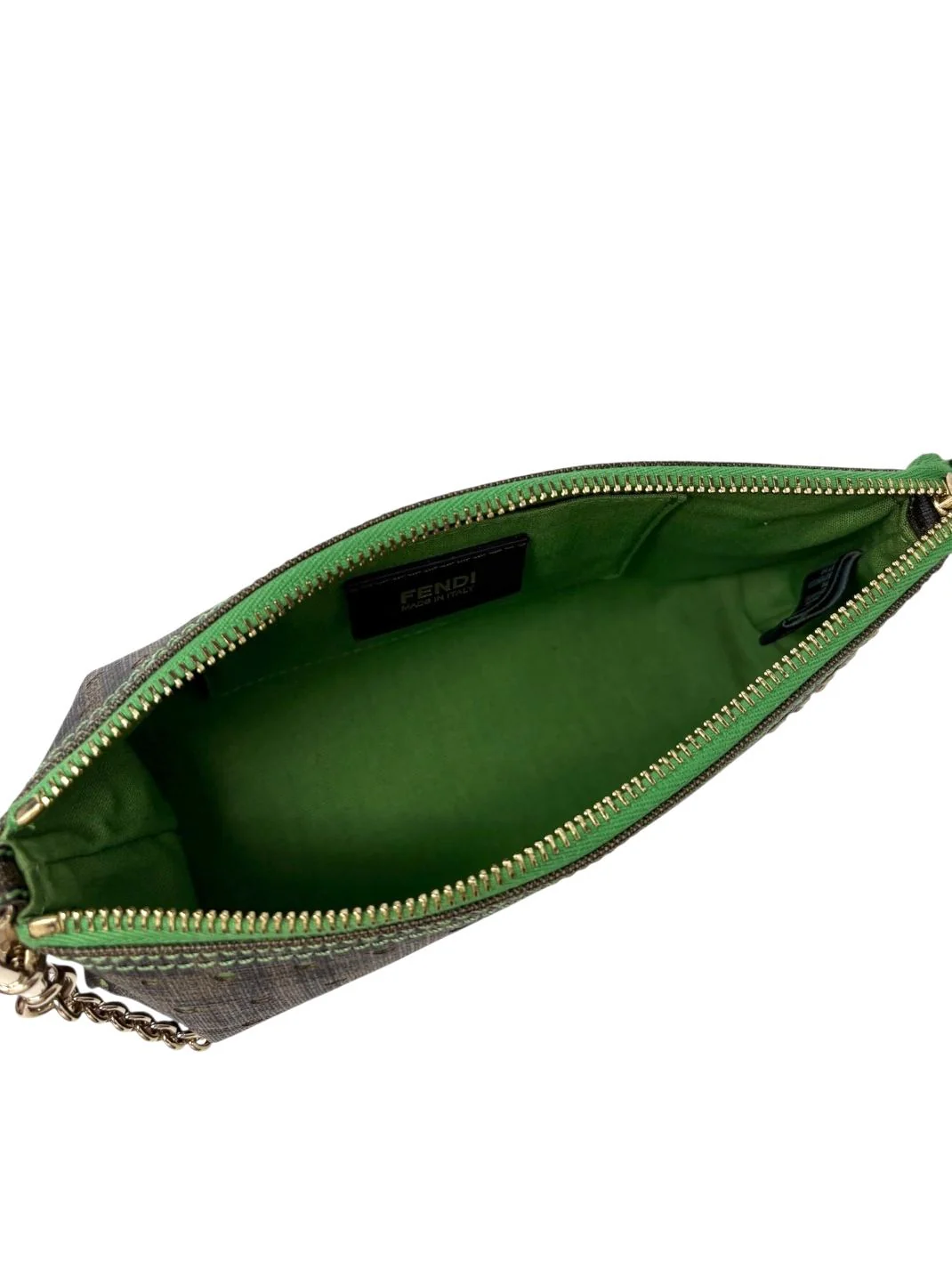 Fendi Brown + Green Polka Dot Bag - Image 3
