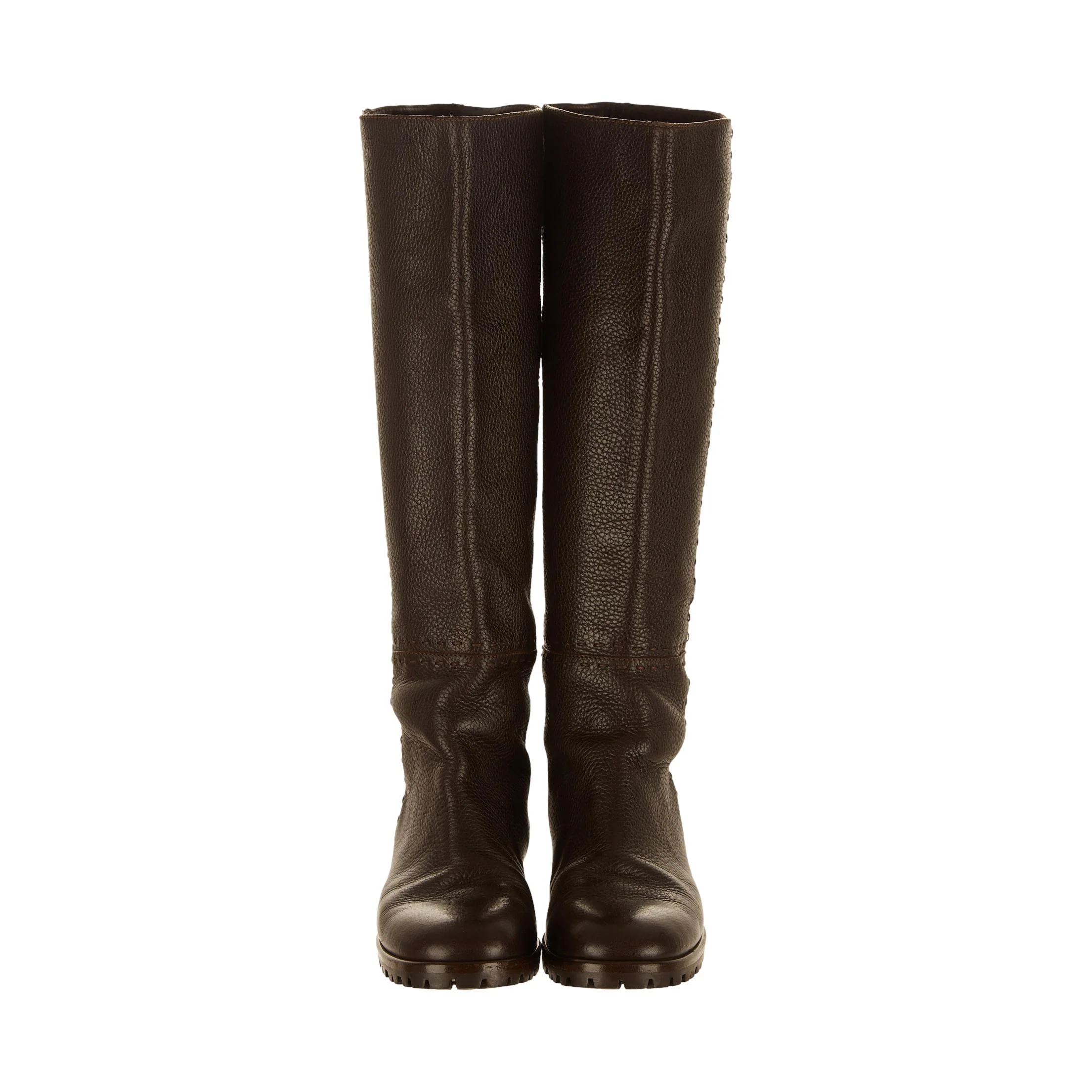 Fendi Brown Selleria Knee High Boots - Image 2