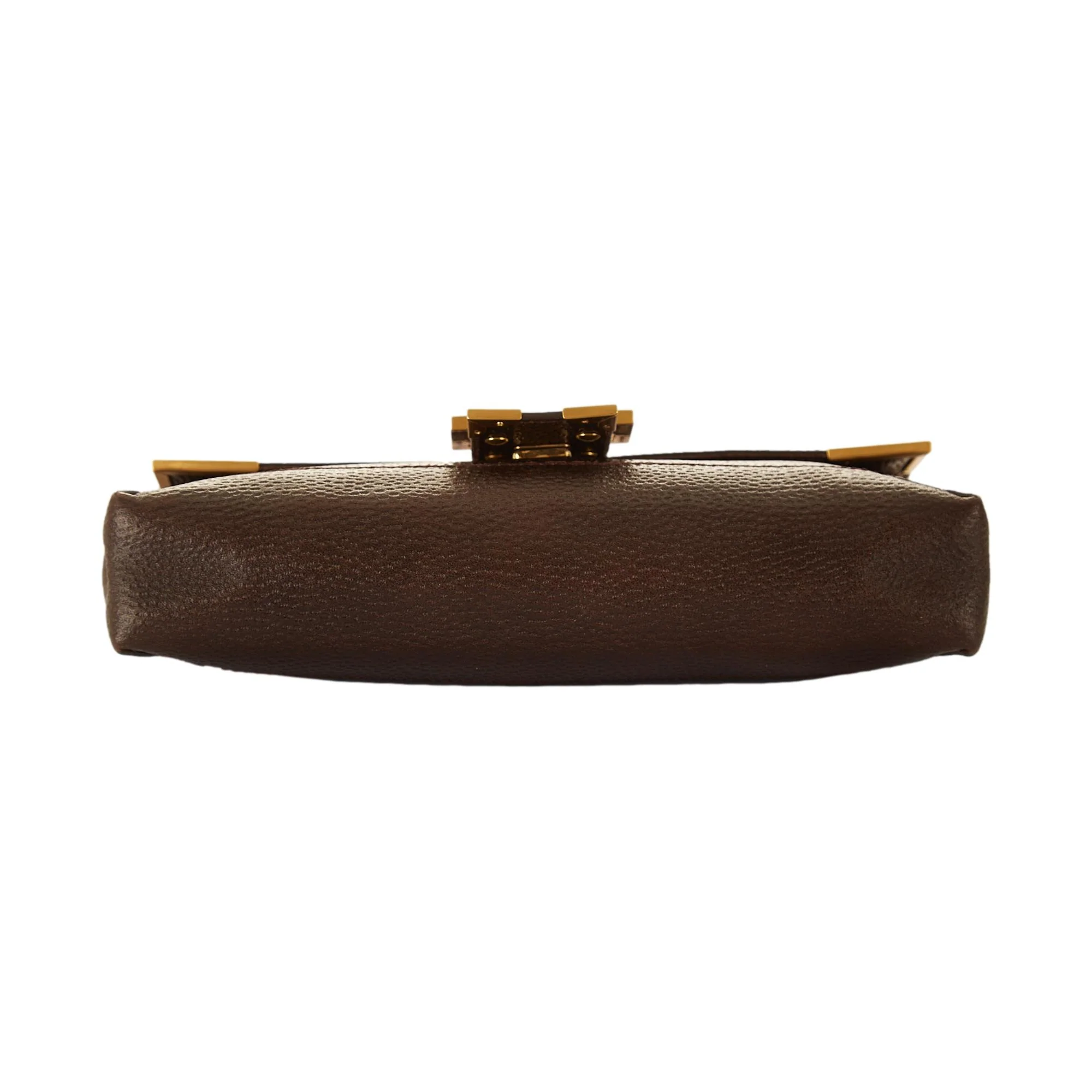 Fendi Brown Leather Frame Baguette - Image 3