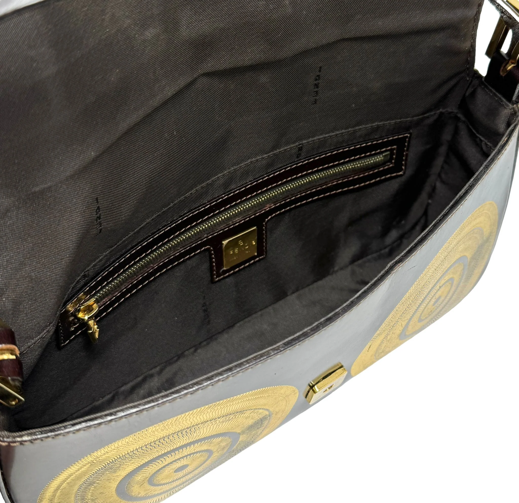 Fendi Brown Leather Painted Baguette - Image 3