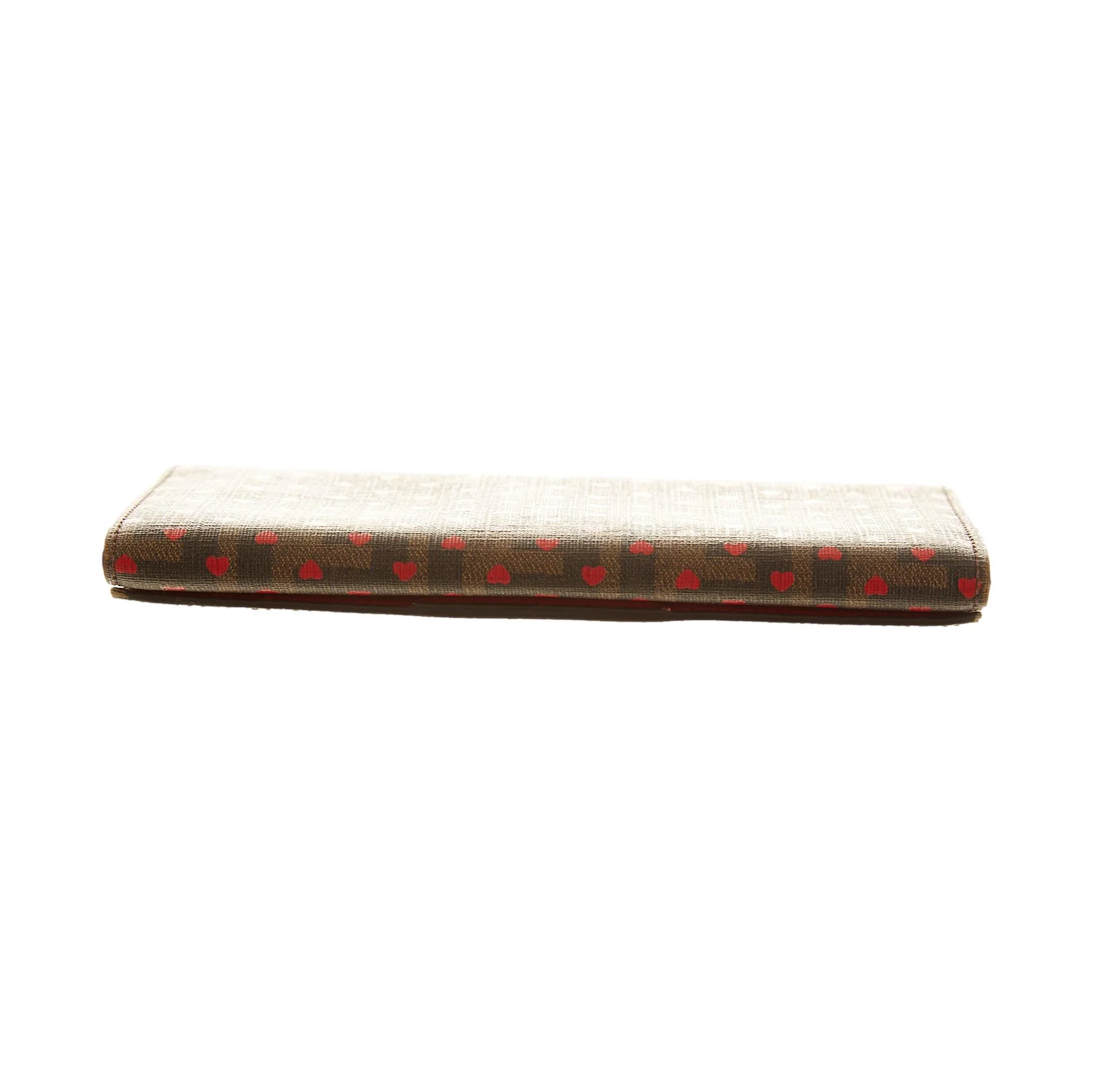 Fendi Brown Logo Heart Print Wallet - Image 3