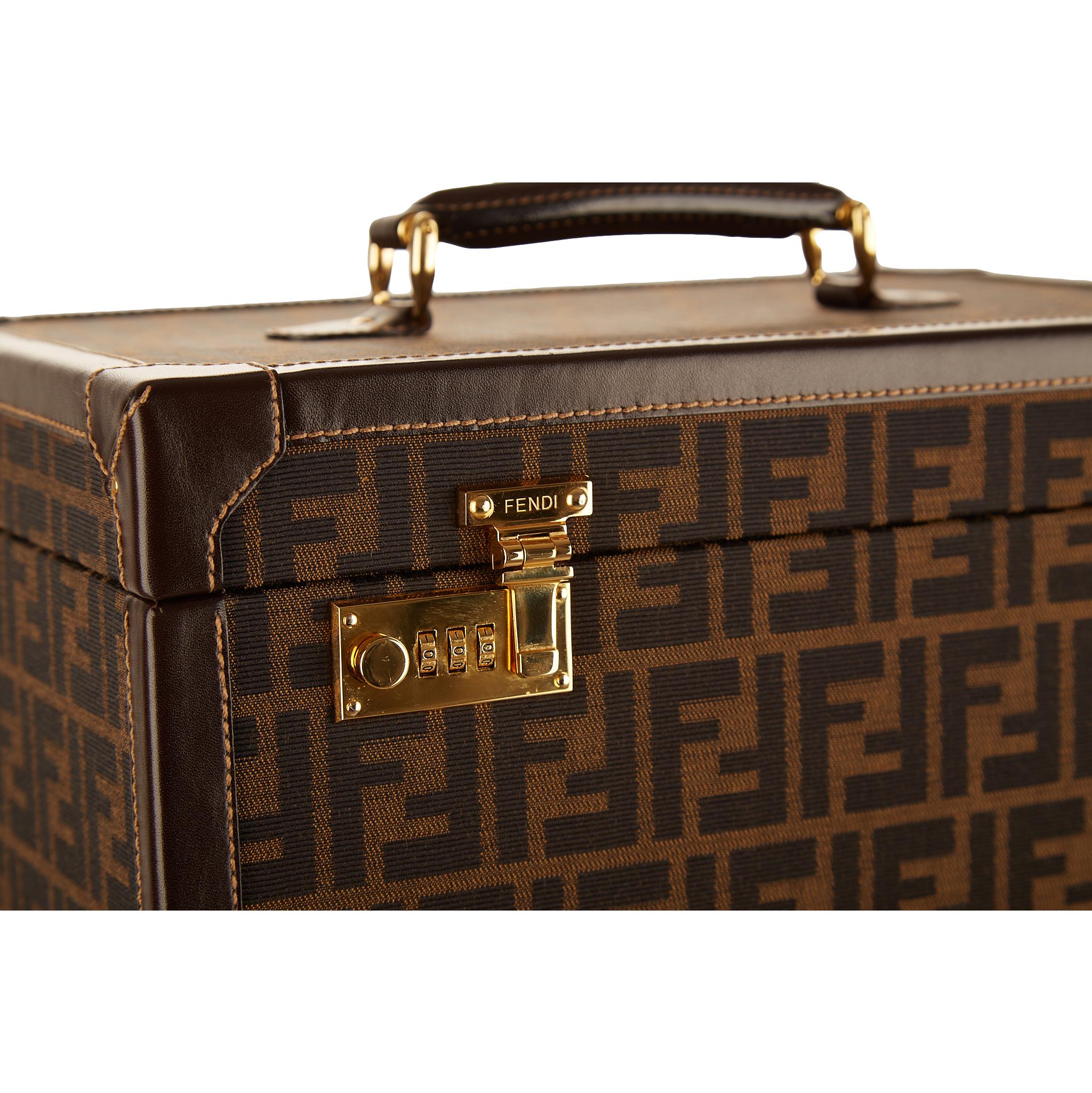 Fendi Brown Logo Jumbo Vanity Bag - Image 3