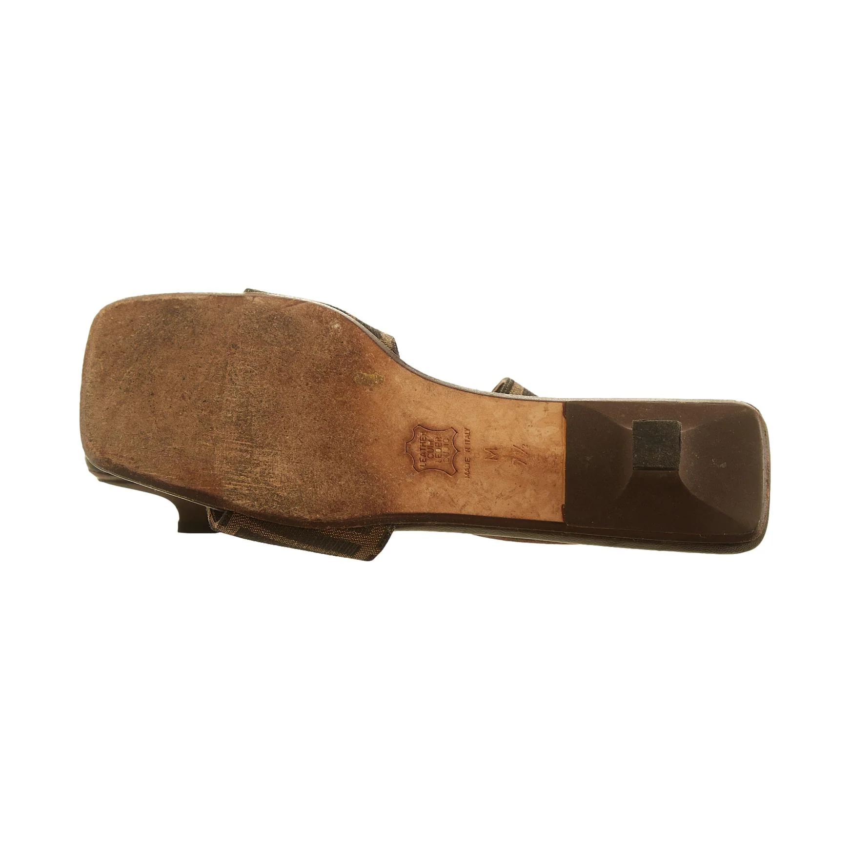 Fendi Brown Logo Kitten Heel - Image 4