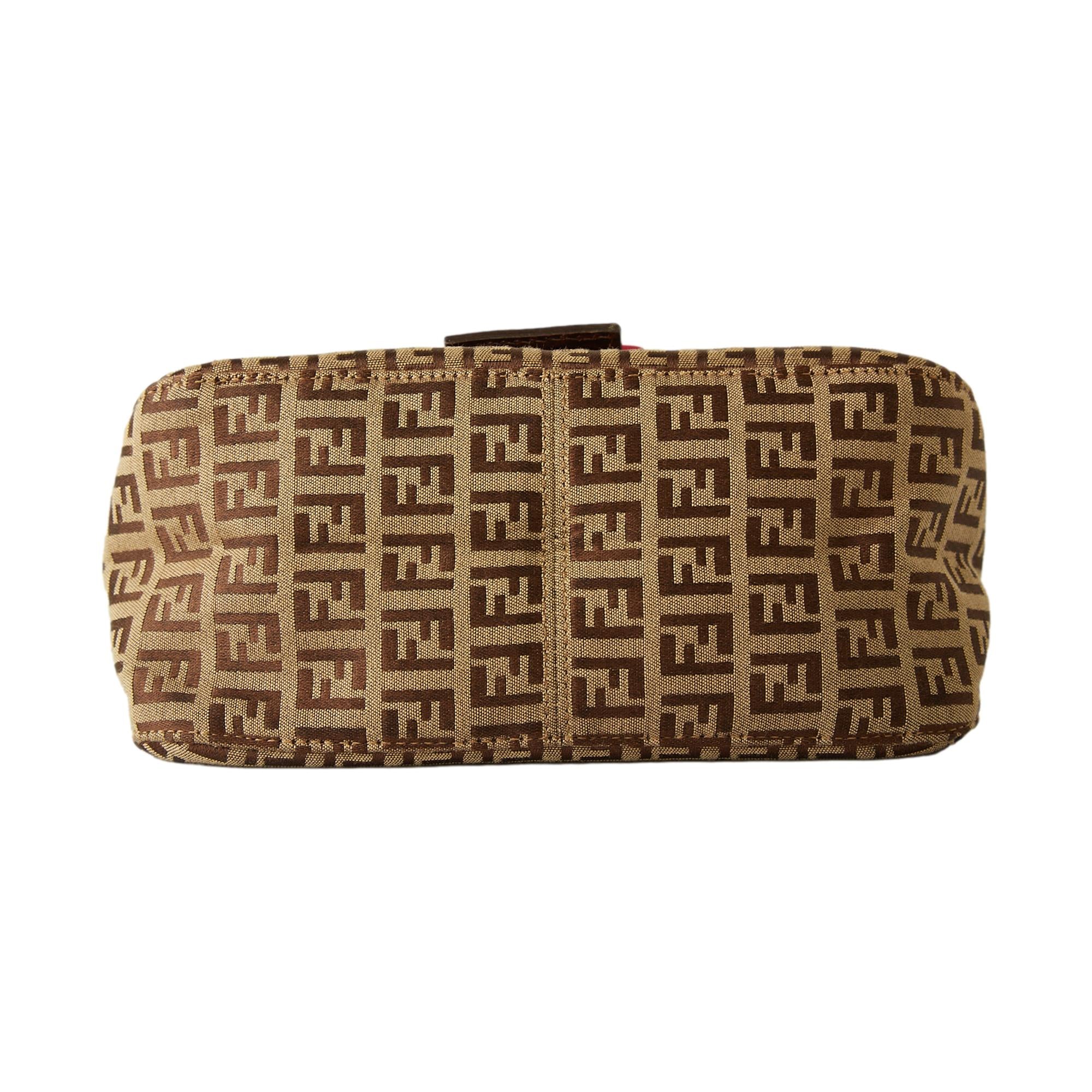 Fendi Brown Logo Mini Chain Baguette Bag - Image 3