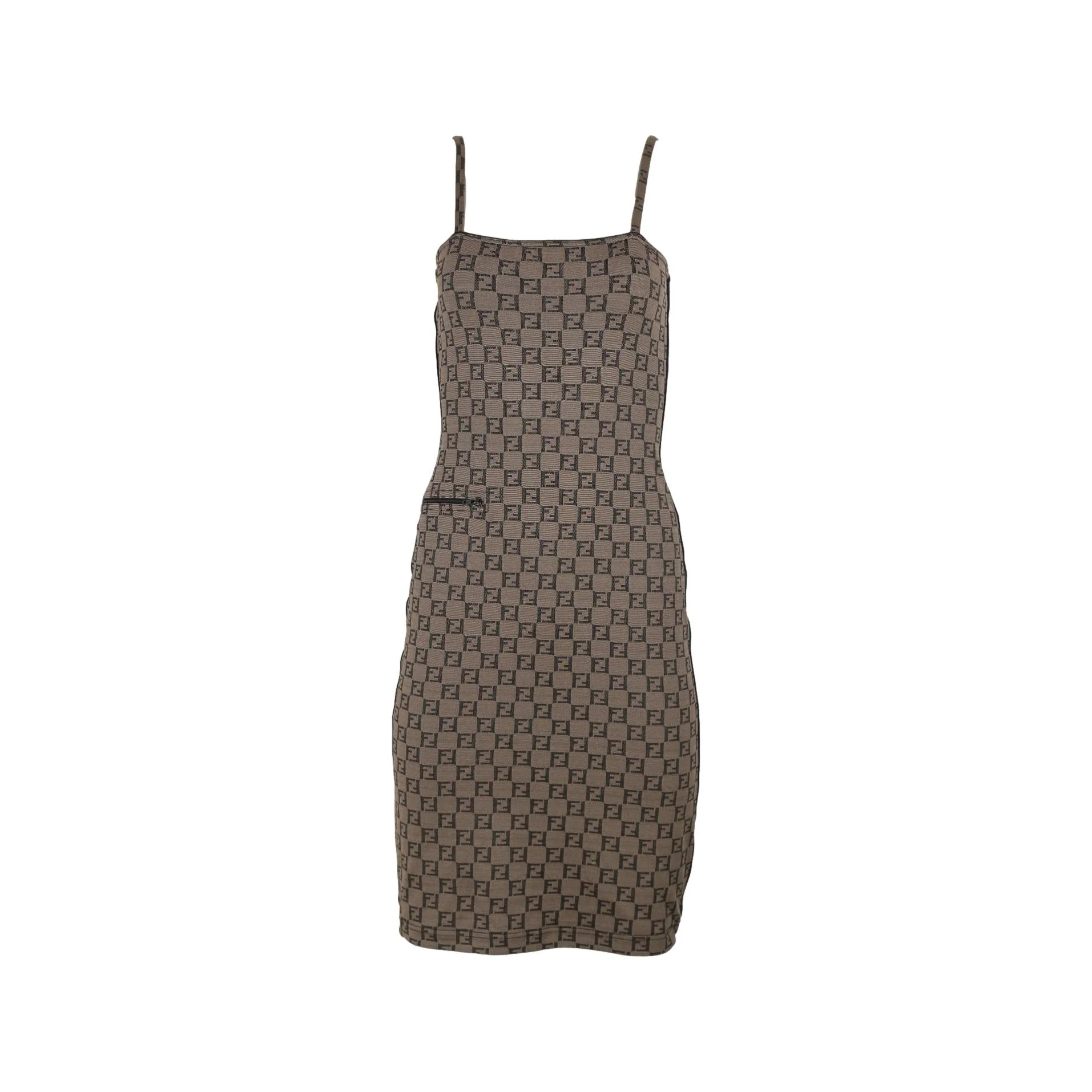 Fendi Brown Logo Mini Dress