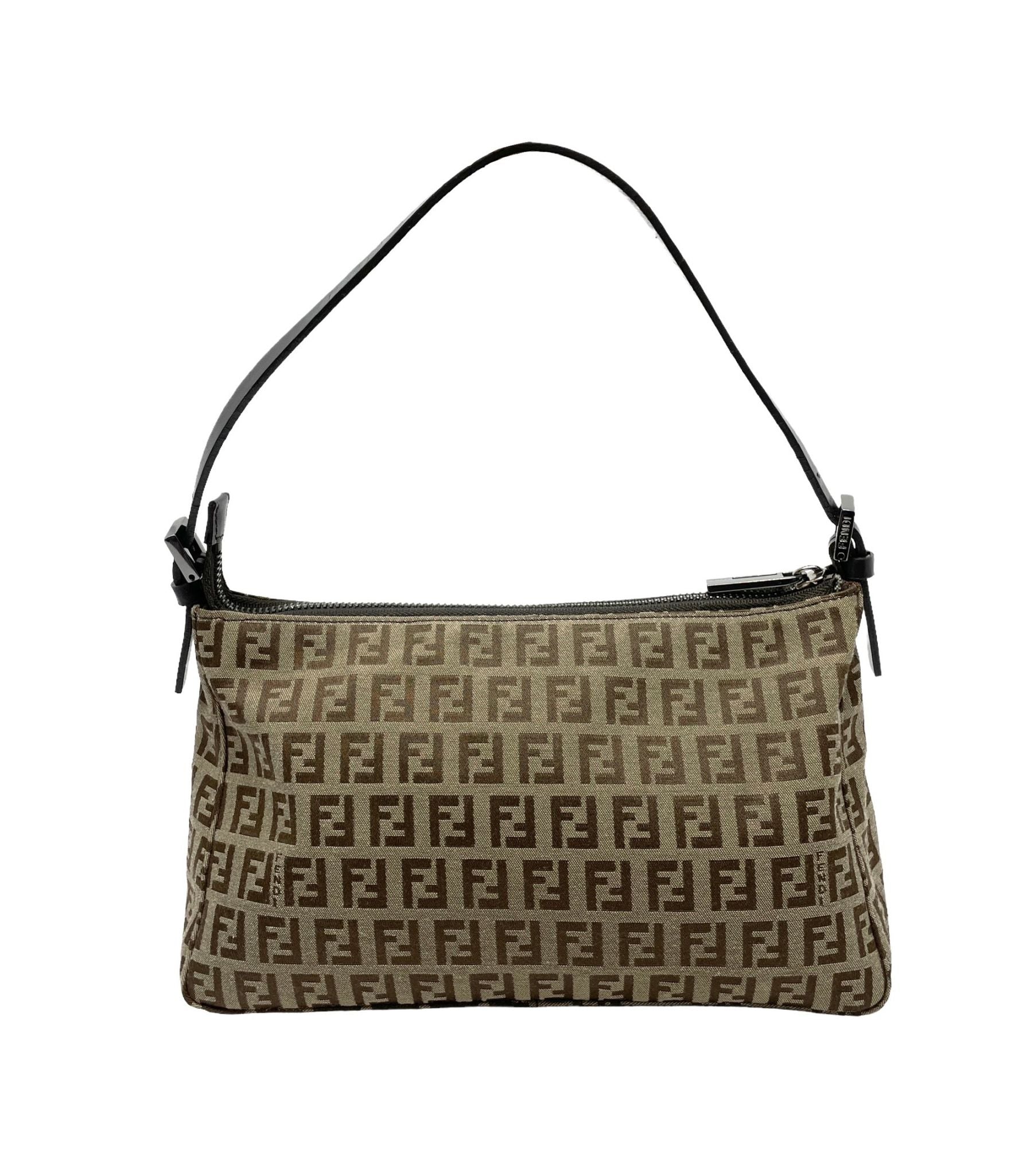 Fendi Brown Logo Mini Shoulder Bag - Image 3