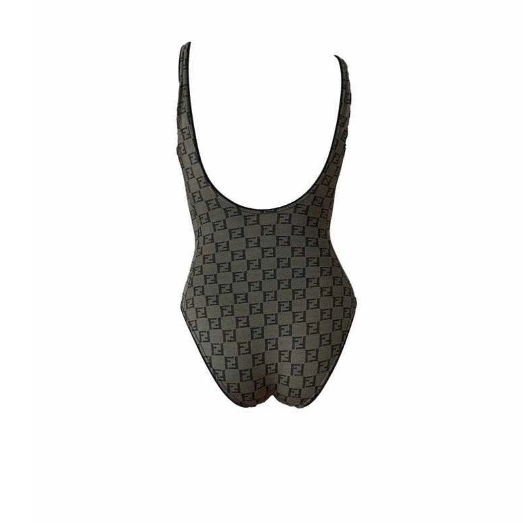 Fendi Brown Logo One Piece - Image 2