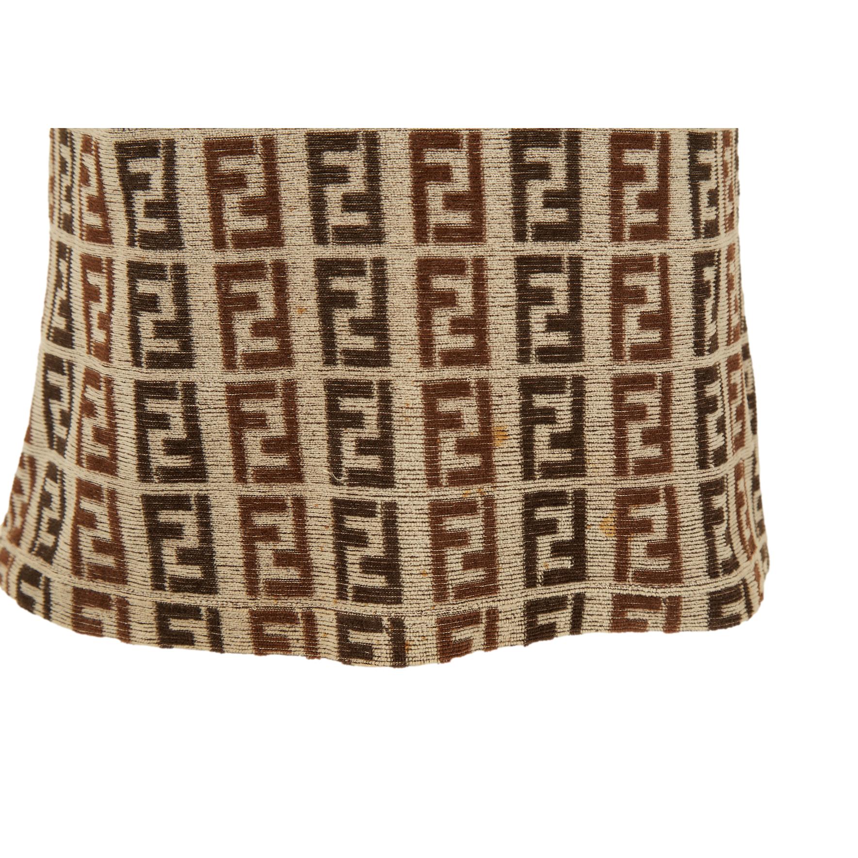 Fendi Brown Logo Terry Cloth Polo - Image 3