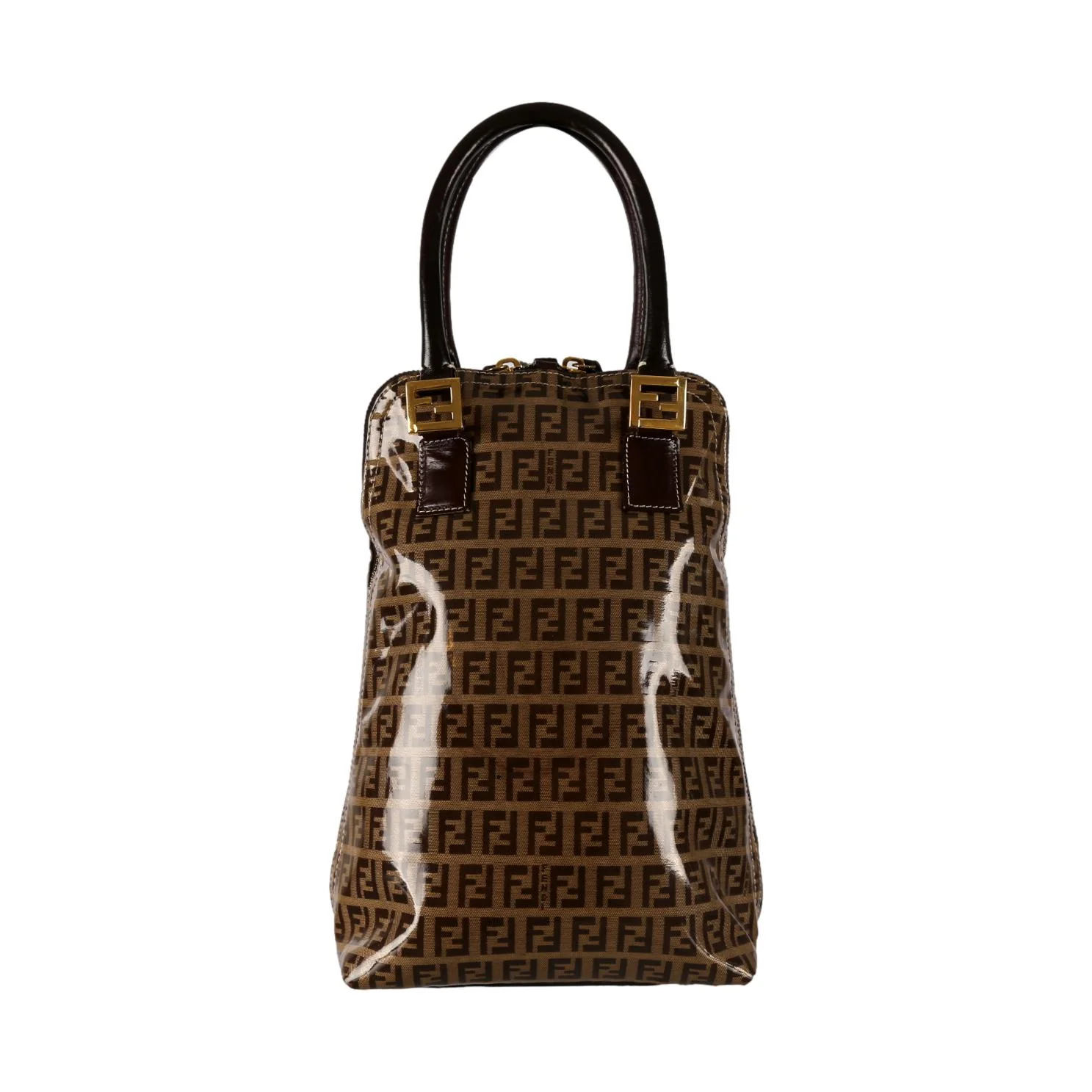 Fendi Brown Logo Top Handle Bag - Image 2
