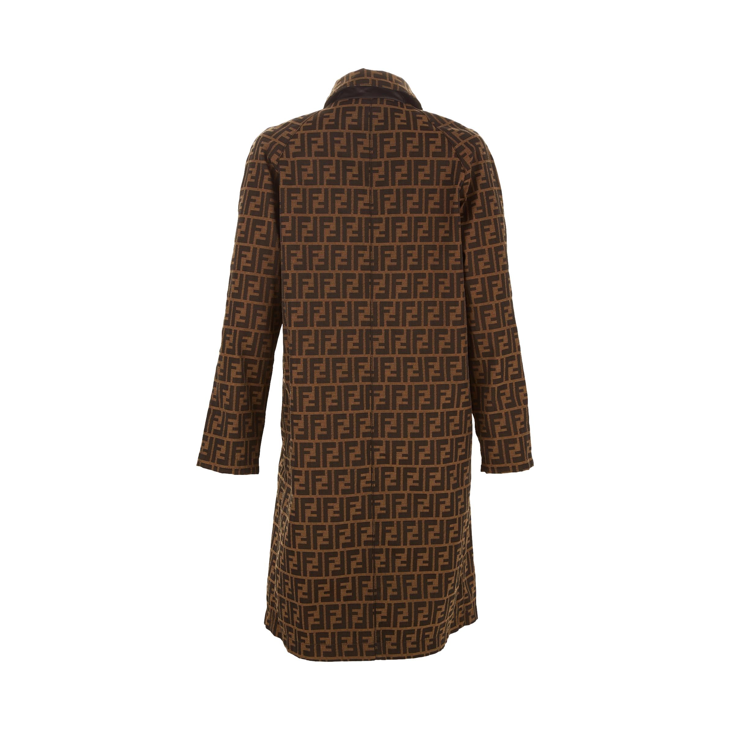 Fendi Brown Logo Trench Coat - Image 2