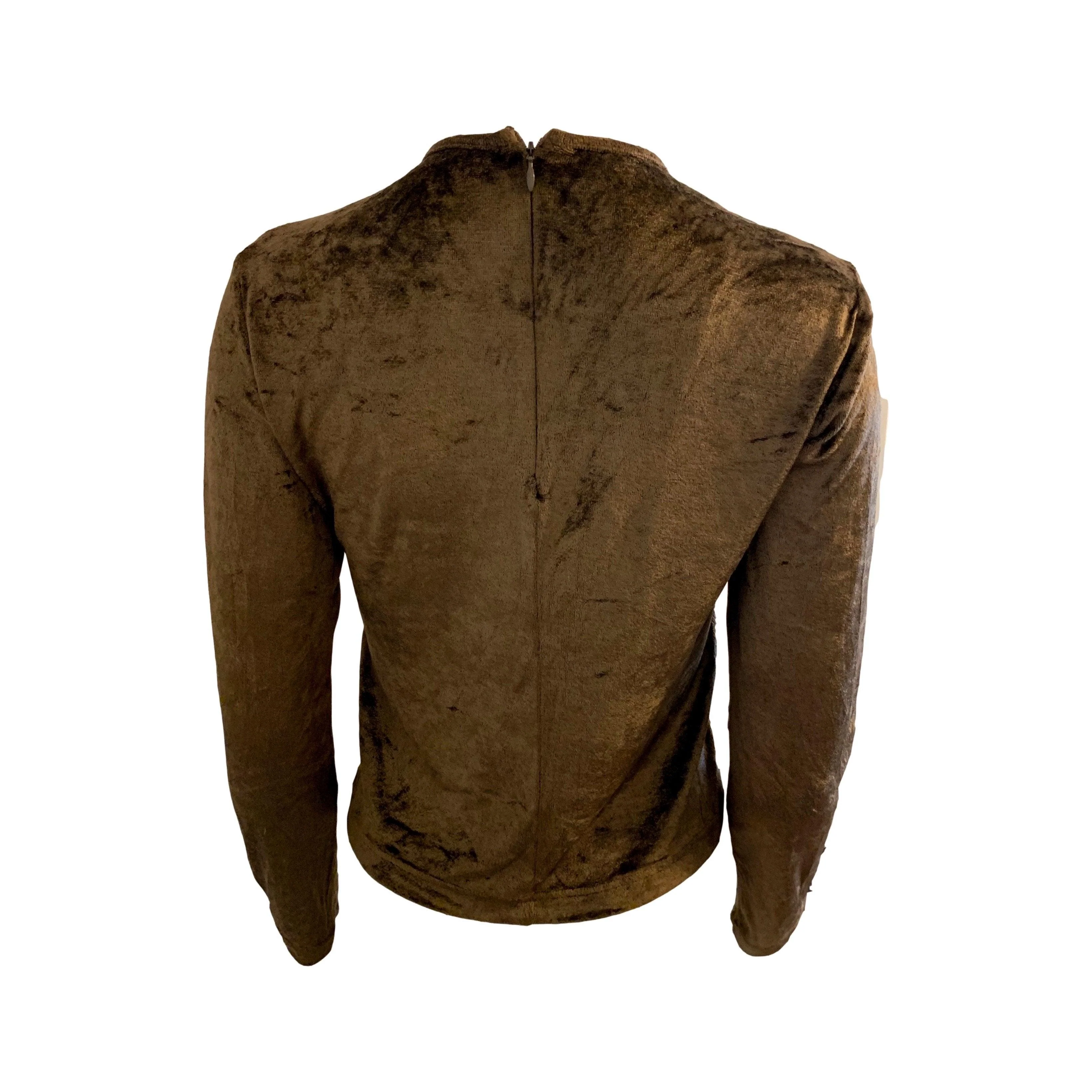 Fendi Brown Logo Velour Long Sleeve - Image 2