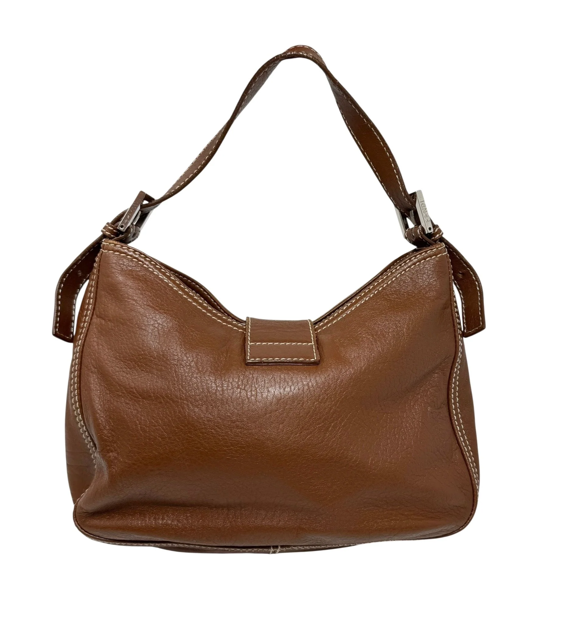 Fendi Brown Saddle-stitch Shoulder Bag - Image 2
