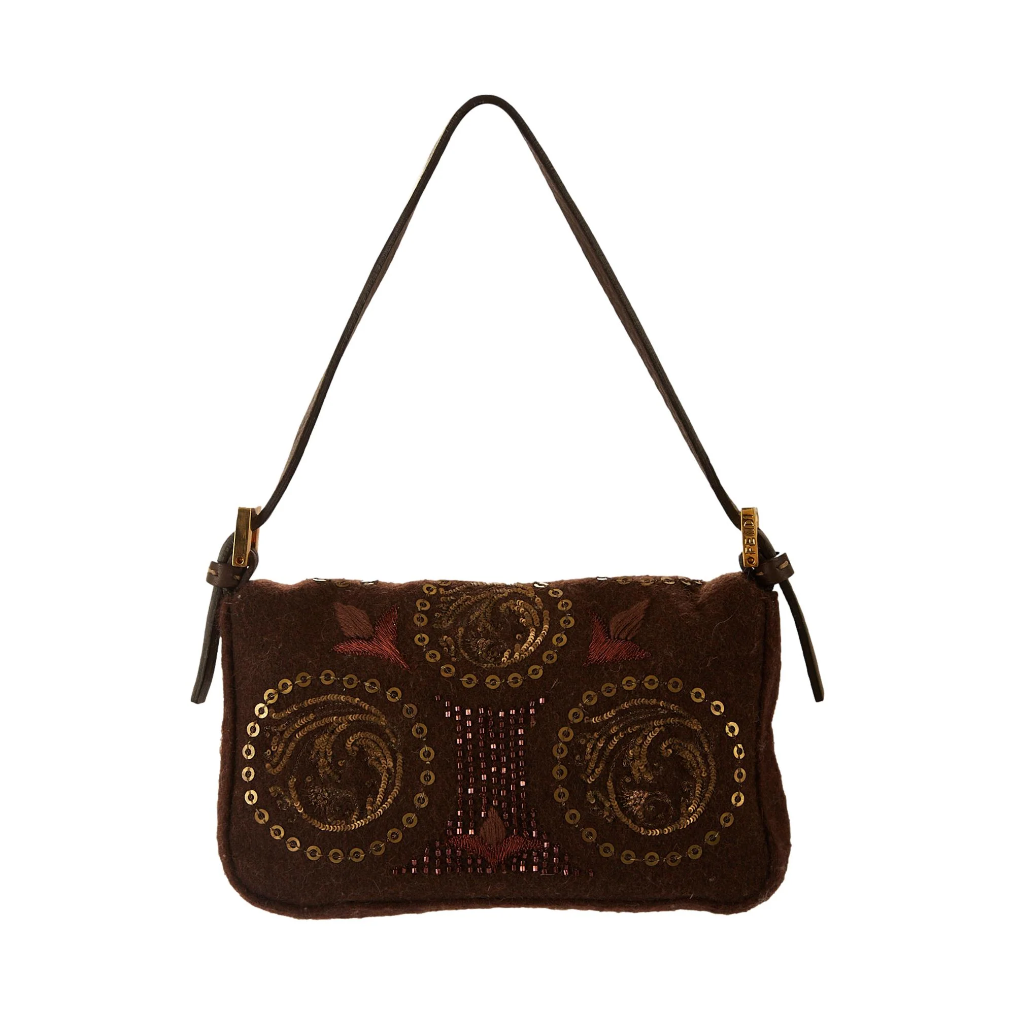 Fendi Brown Sequin Baguette - Image 2