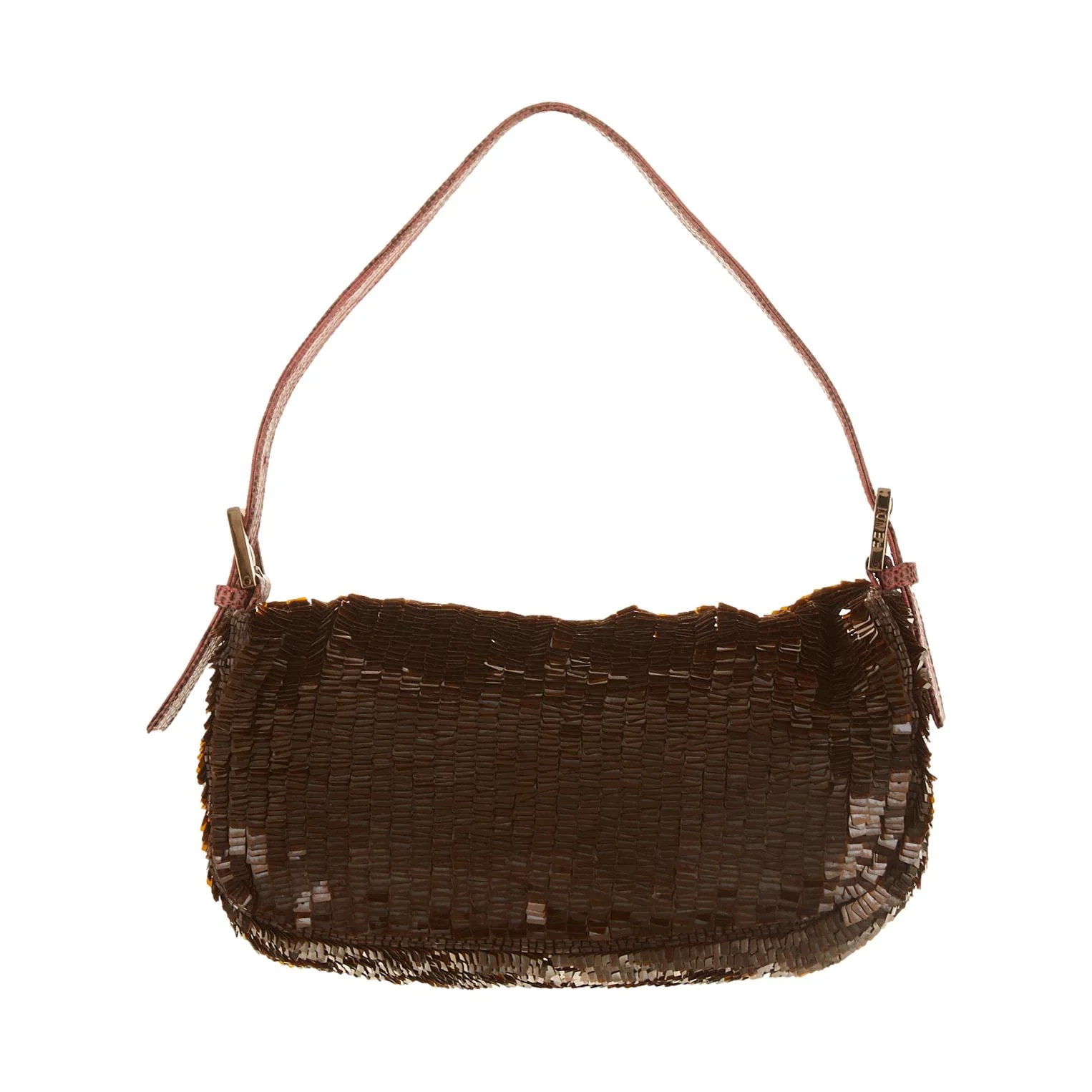 Fendi Brown Sequin Baguette - Image 2