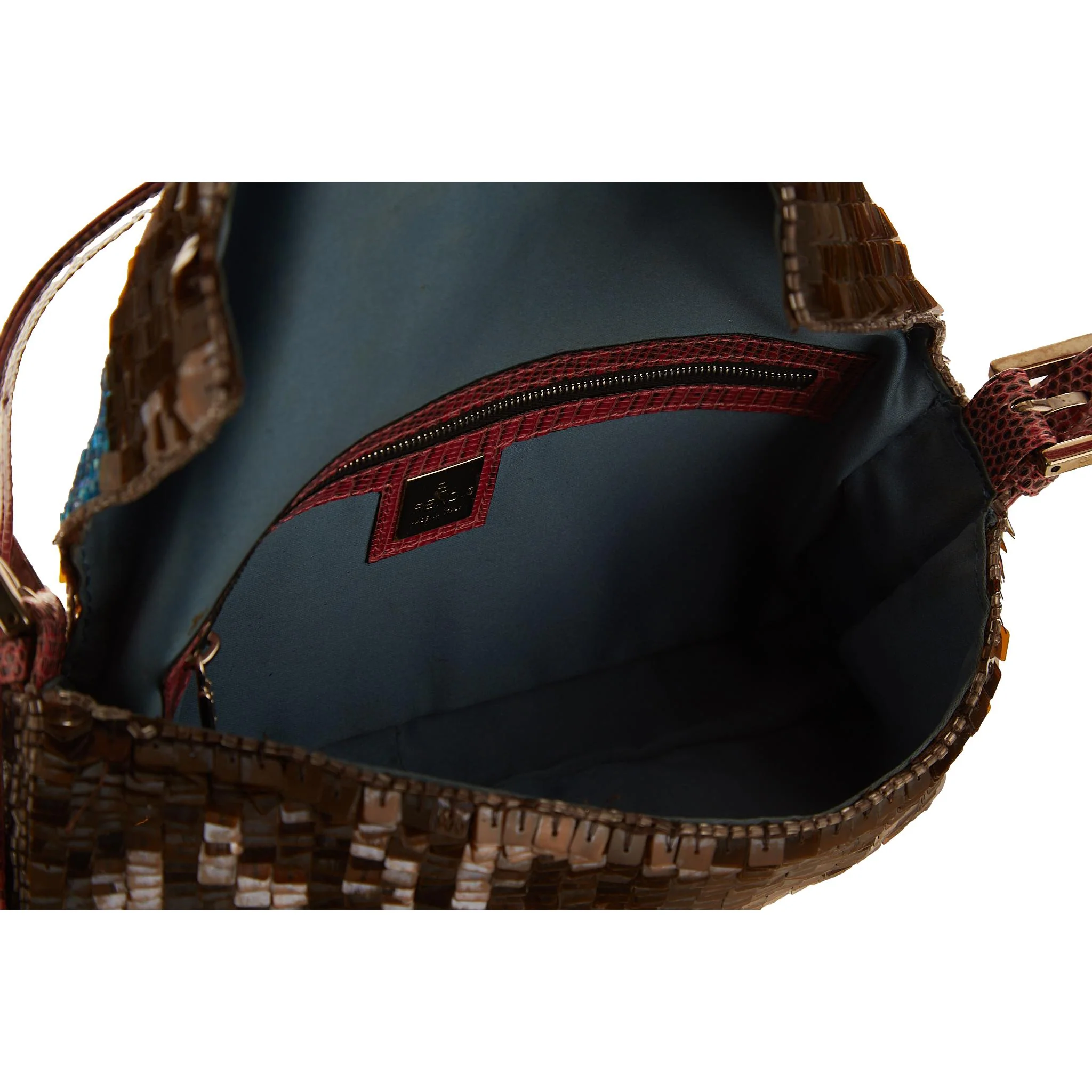 Fendi Brown Sequin Baguette - Image 4