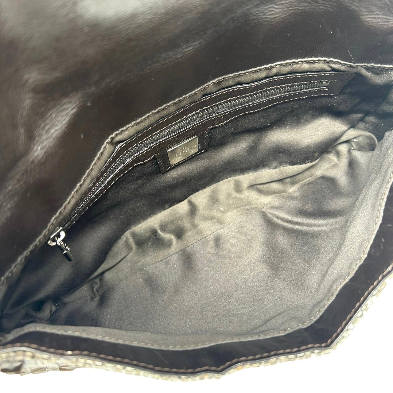 Fendi Brown Sequin Baguette Bag - Image 3