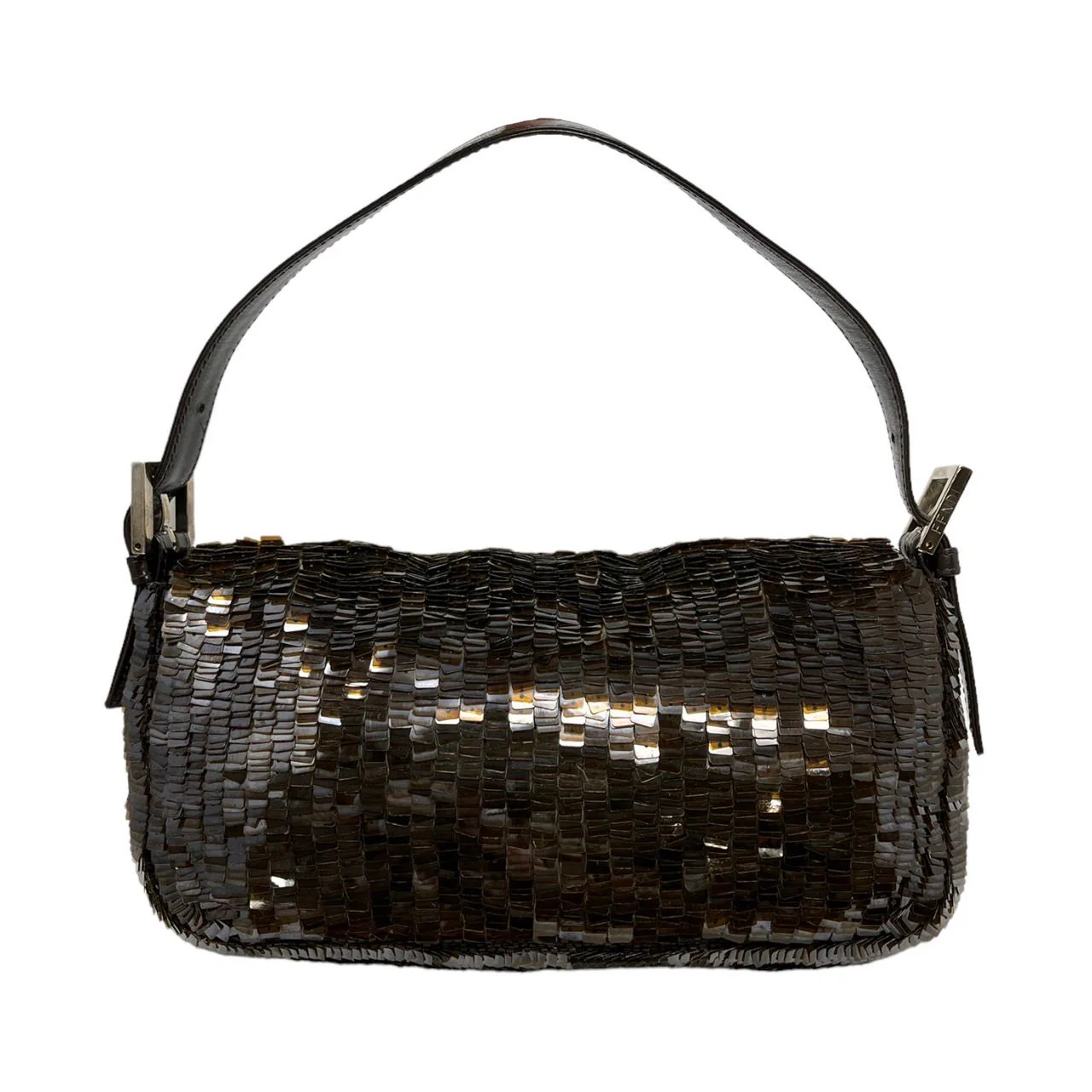 Fendi Brown Sequin Baguette Bag - Image 2