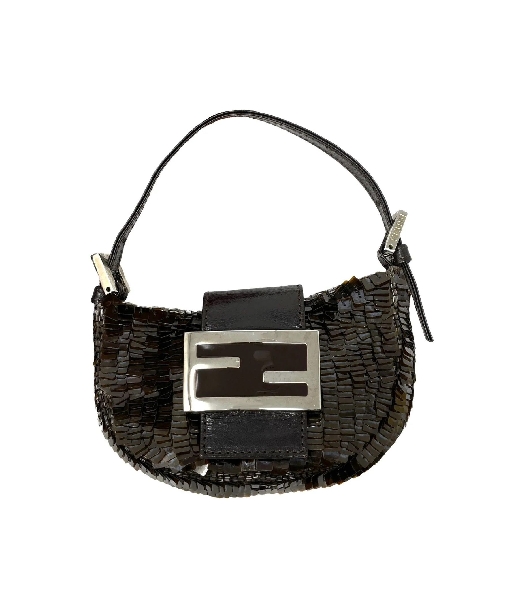 Fendi Brown Sequin Croissant Bag