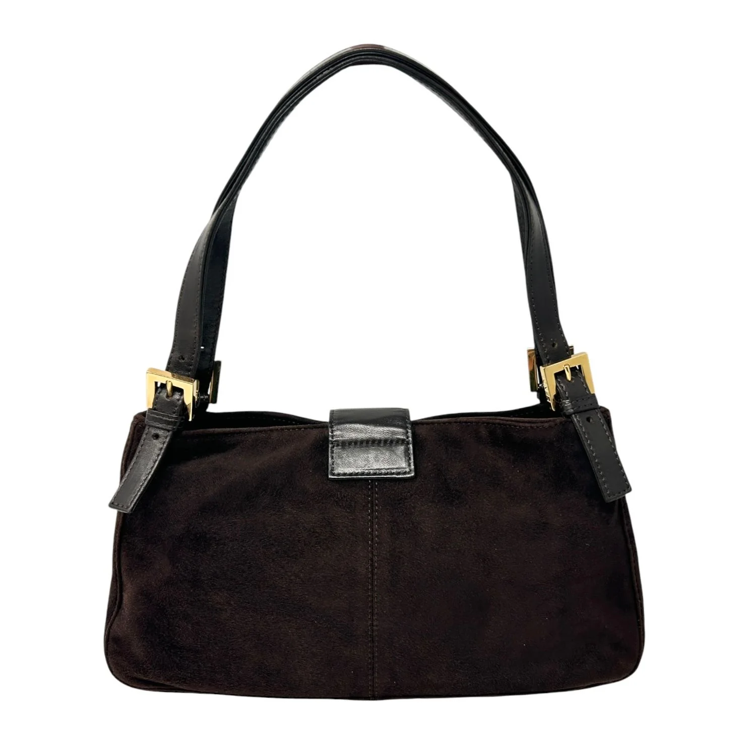 Fendi Brown Seude Baguette Shoulder Bag - Image 2