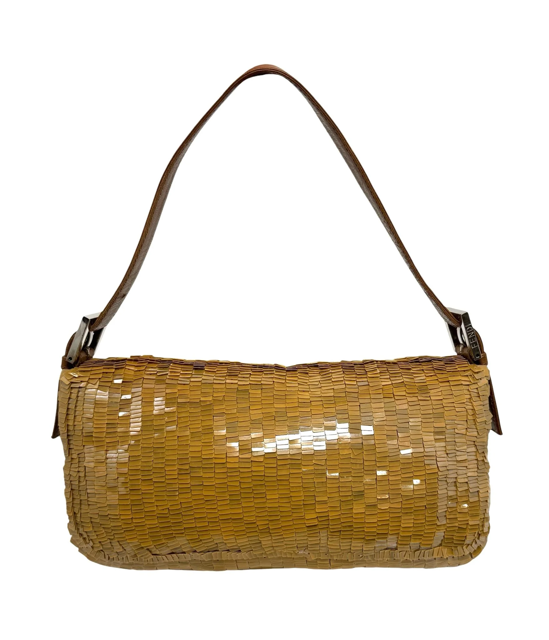 Fendi Brown Sequin Baguette Bag - Image 2