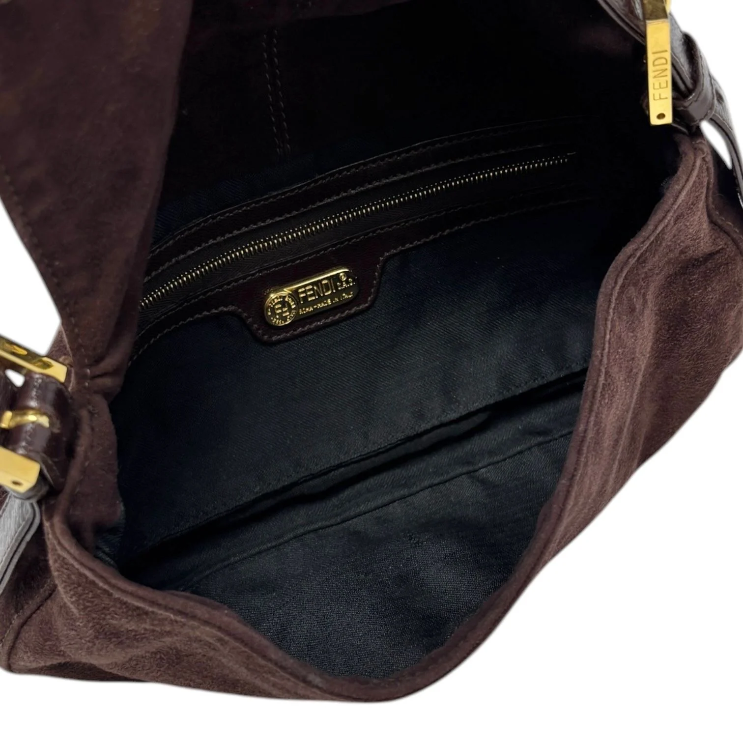 Fendi Brown Suede Baguette Bag - Image 5