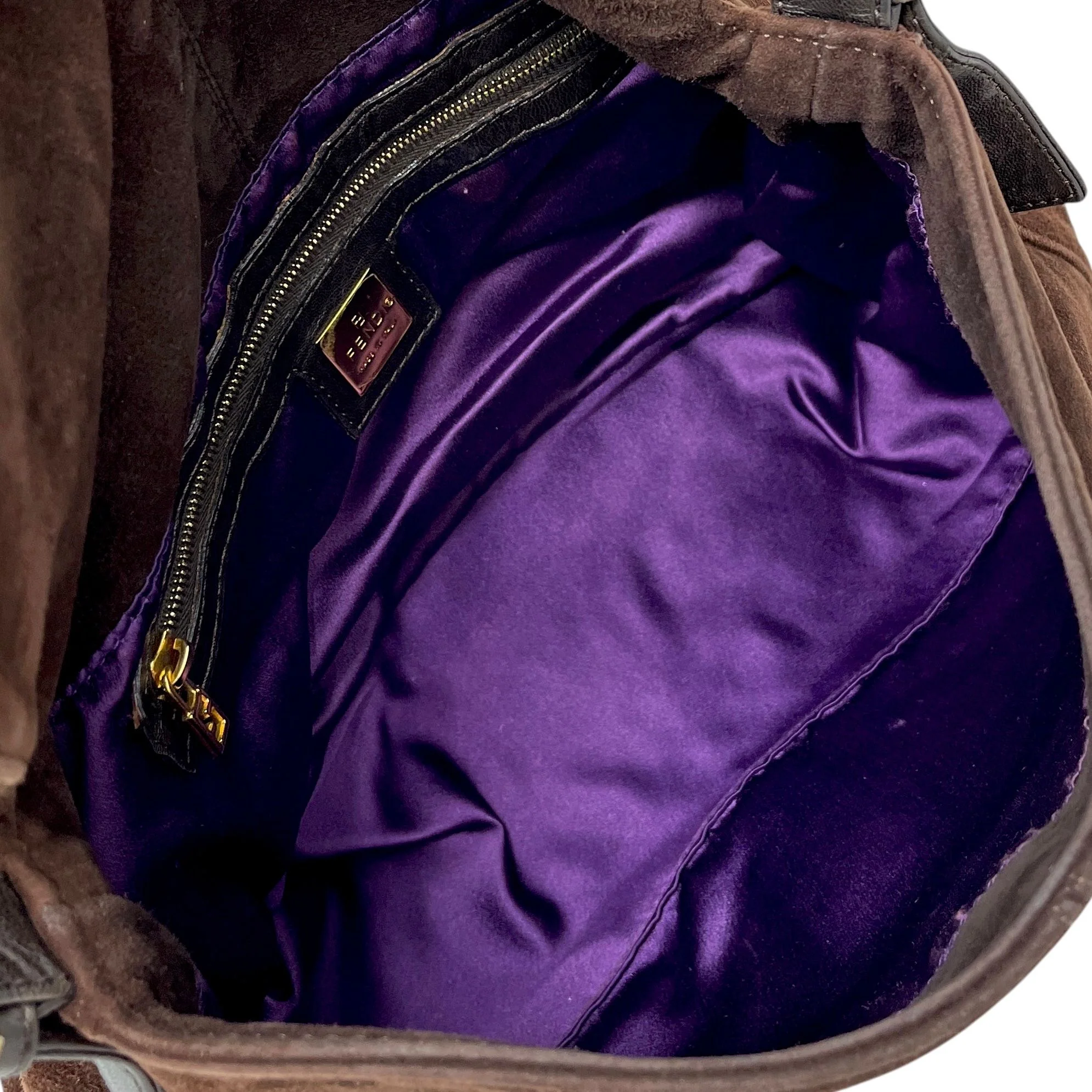 Fendi Brown Suede Mama Baguette Bag - Image 3