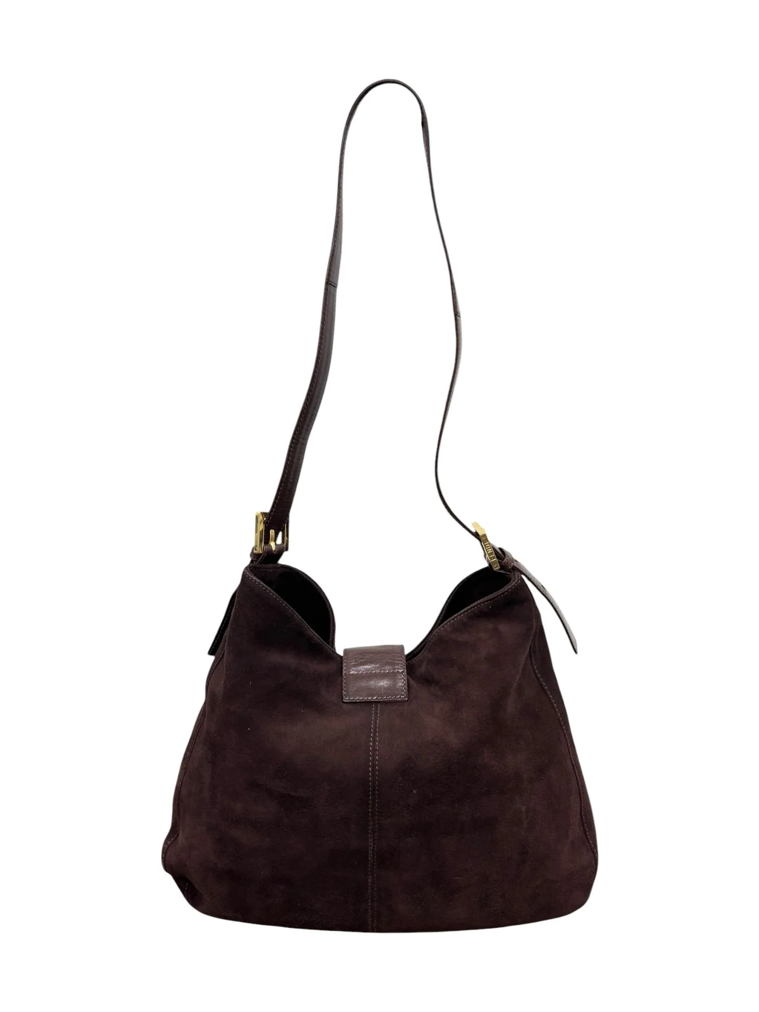 Fendi Brown Suede Slouchy Shoulder Bag - Image 2