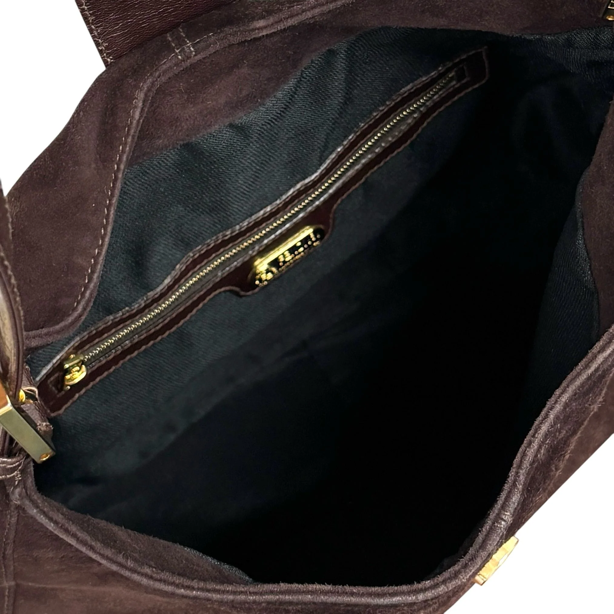 Fendi Brown Suede Slouchy Shoulder Bag - Image 3
