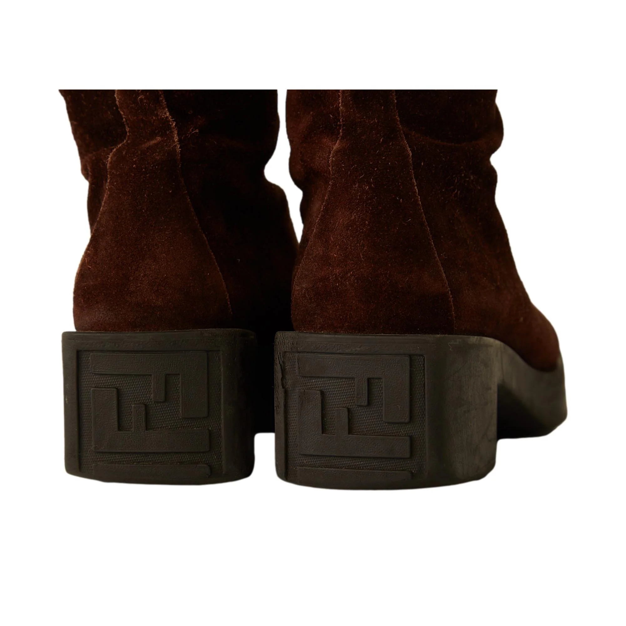 Fendi Brown Suede Zipper Boots - Image 4