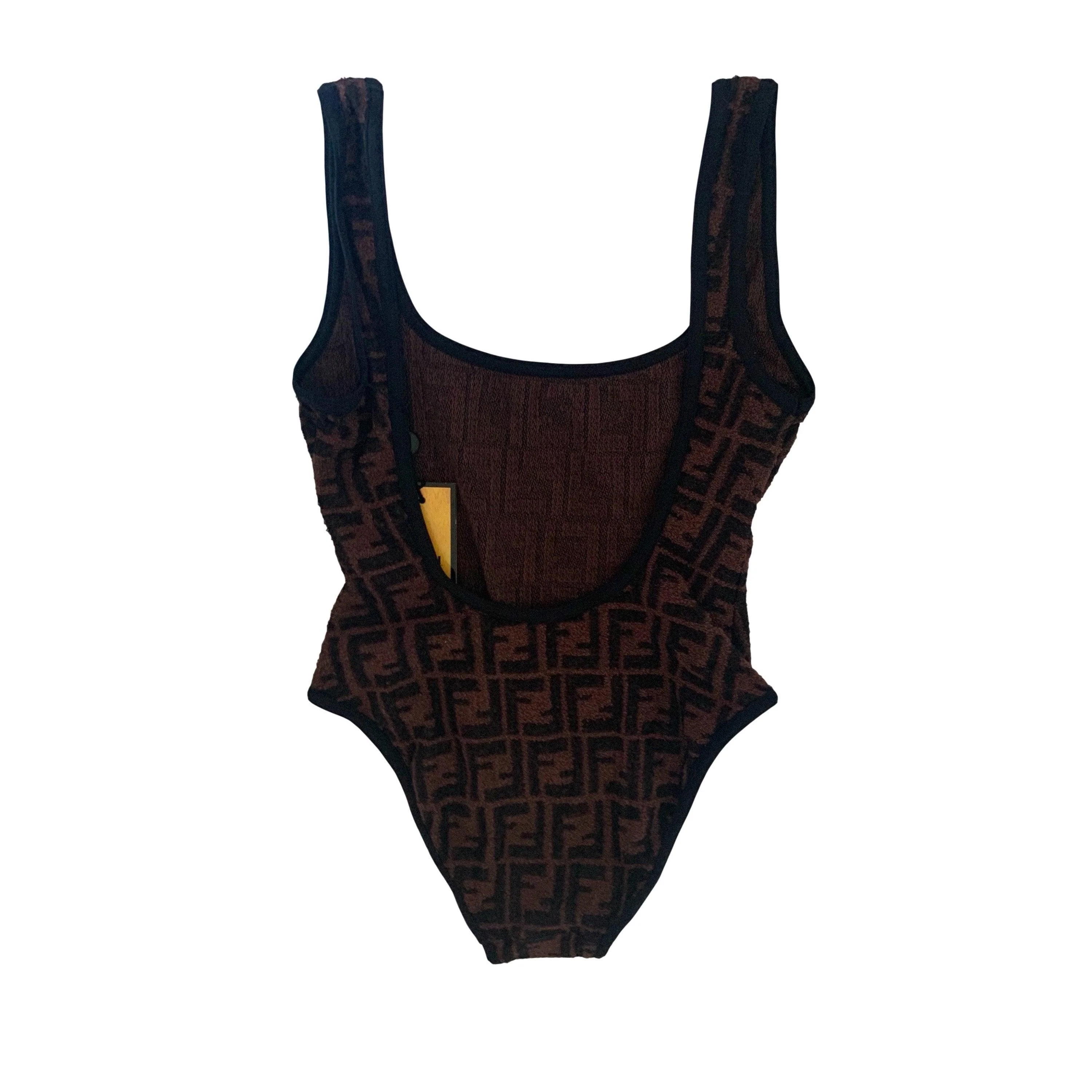Fendi Brown Textured Monogram One Piece - Image 2