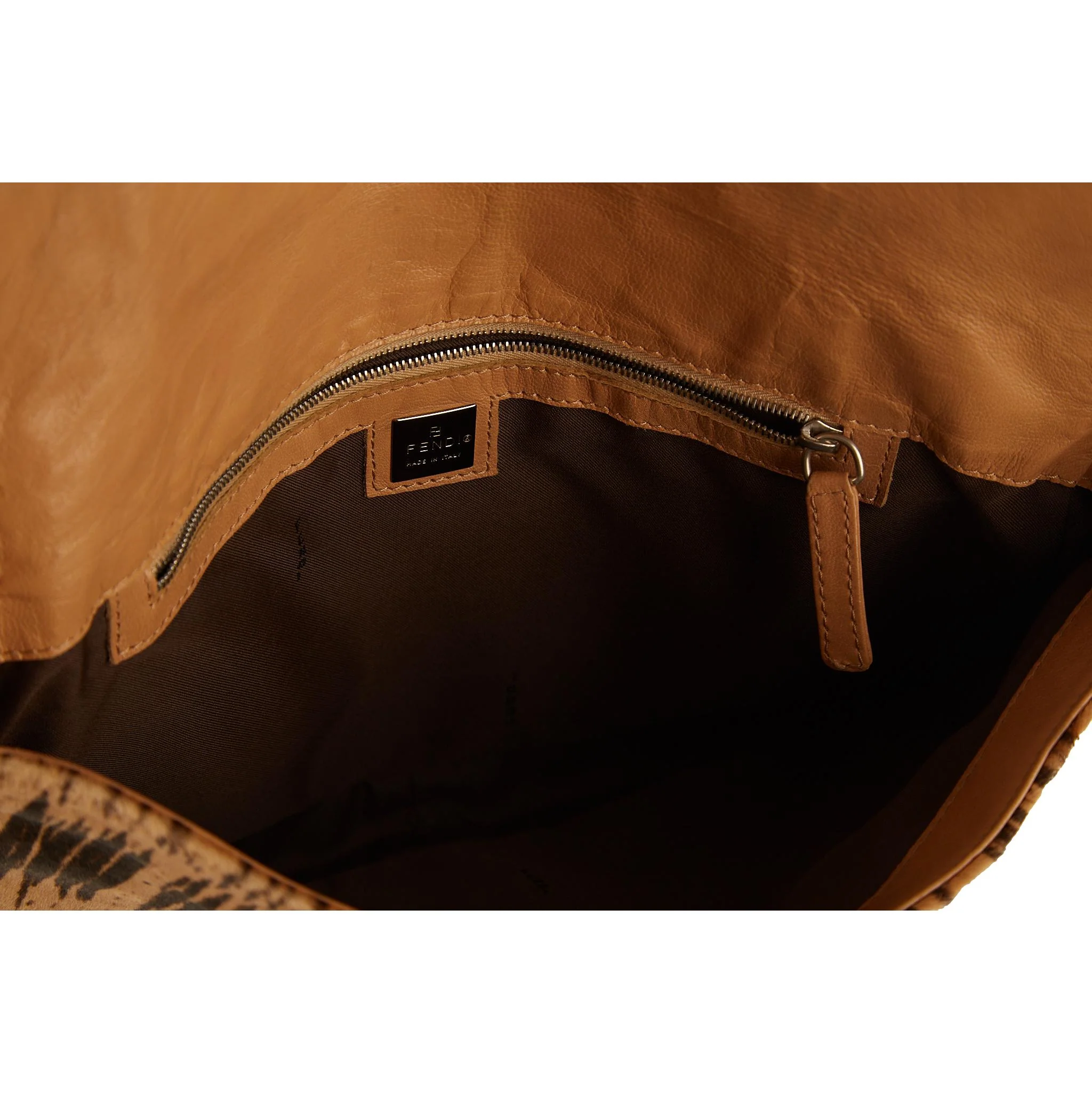 Fendi Brown Tiger Print Shoulder Bag - Image 4