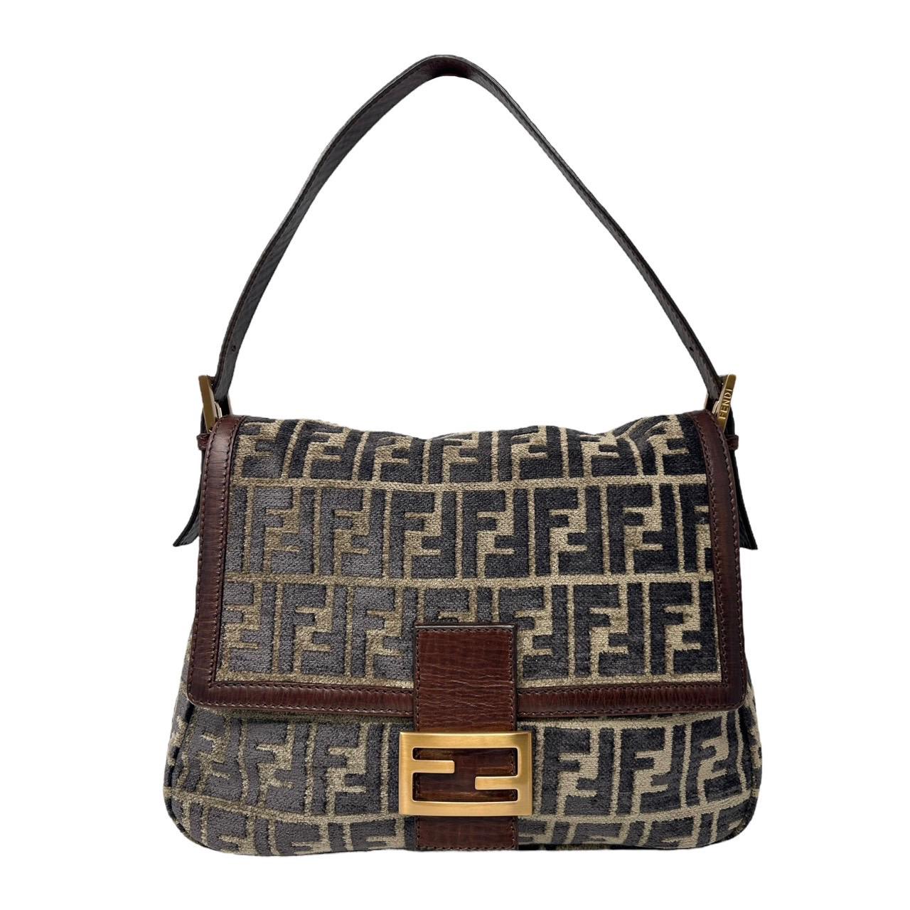 Fendi Brown Velour Baguette