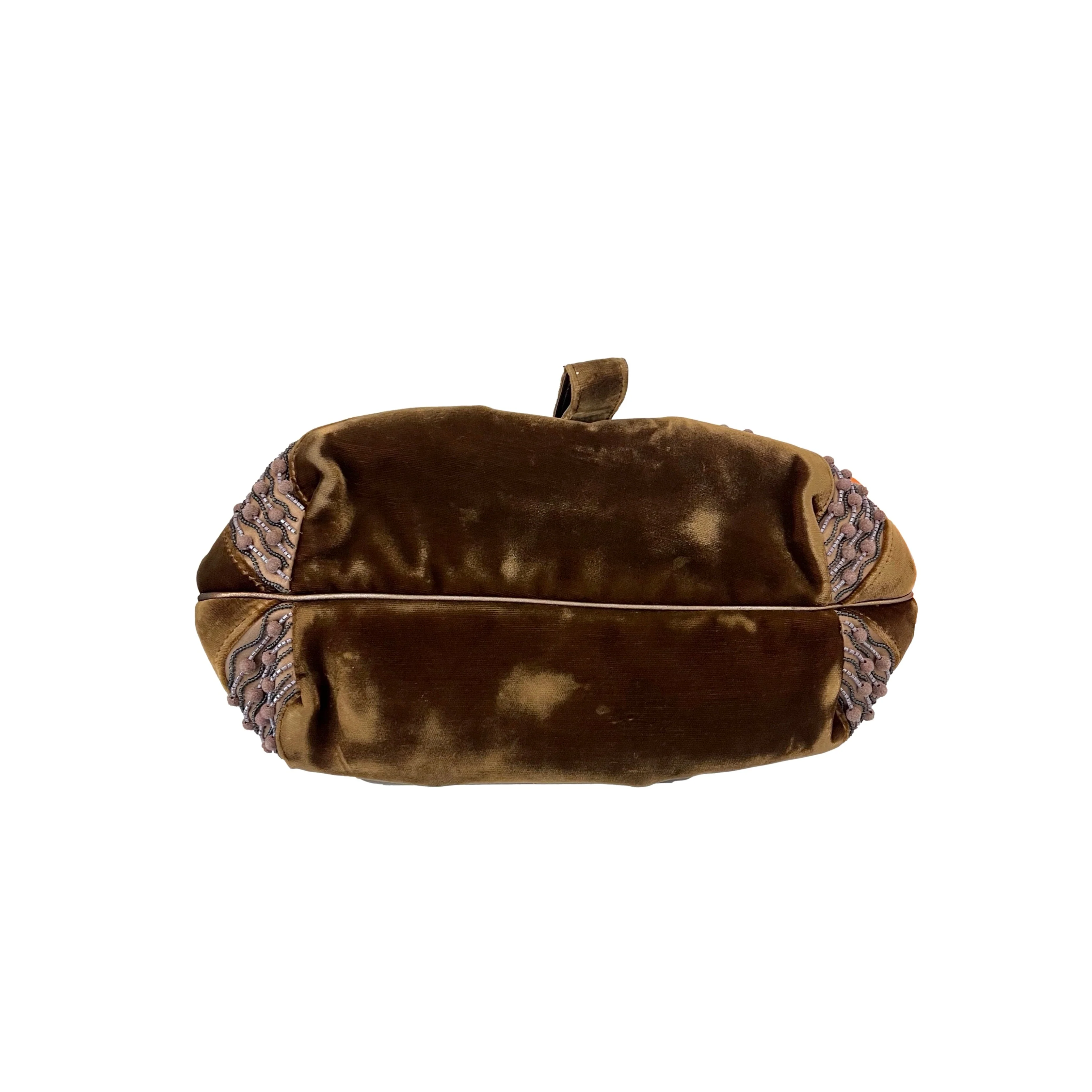 Fendi Brown Velvet Logo Spy Bag - Image 2