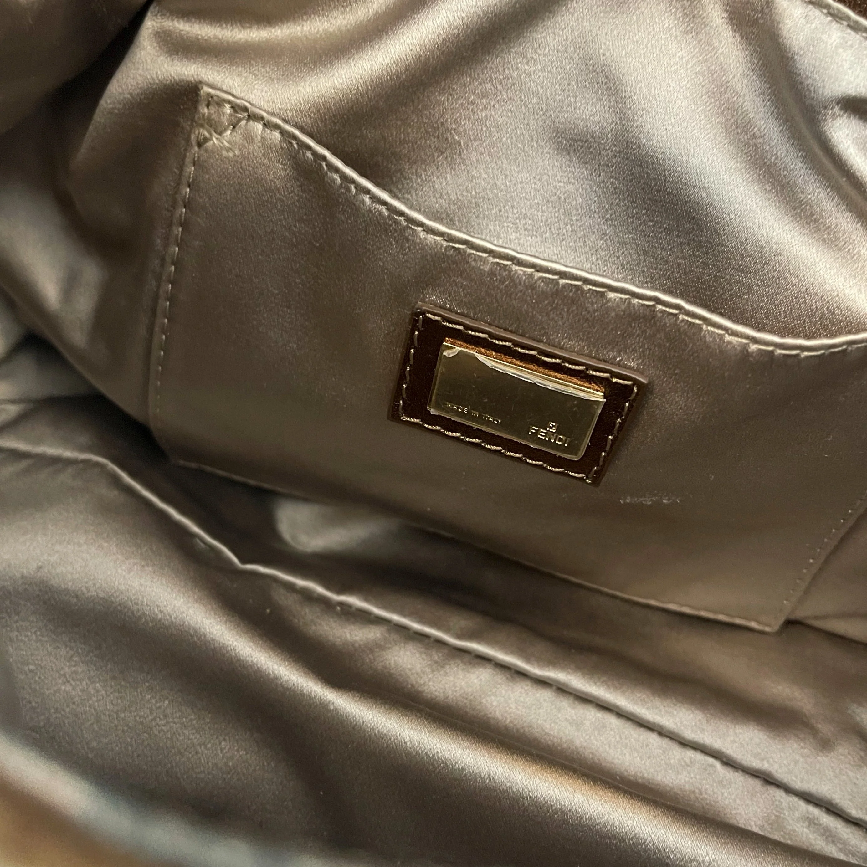 Fendi Brown Velvet Logo Spy Bag - Image 4