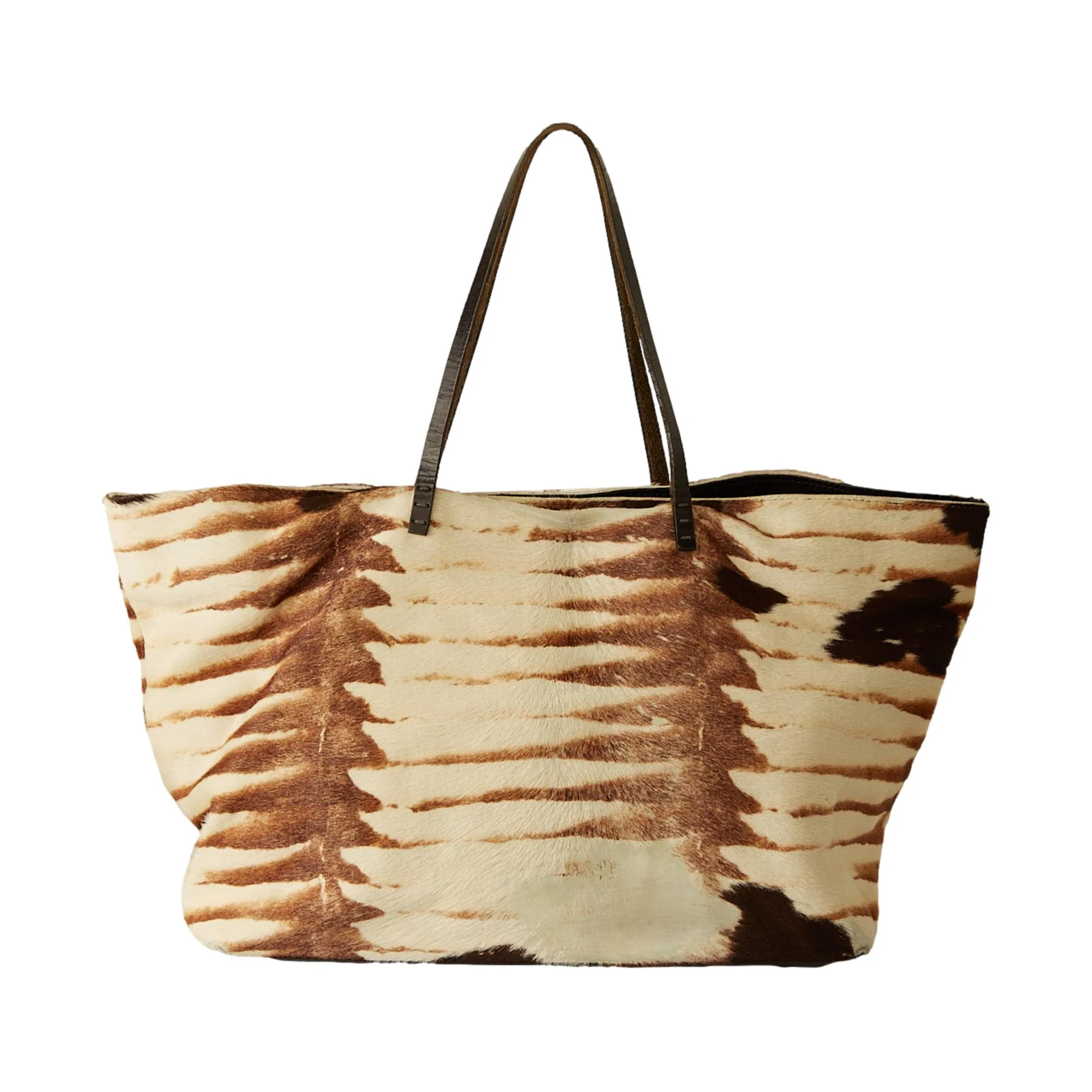 Fendi Brown + White Zebra Tote Bag - Image 2