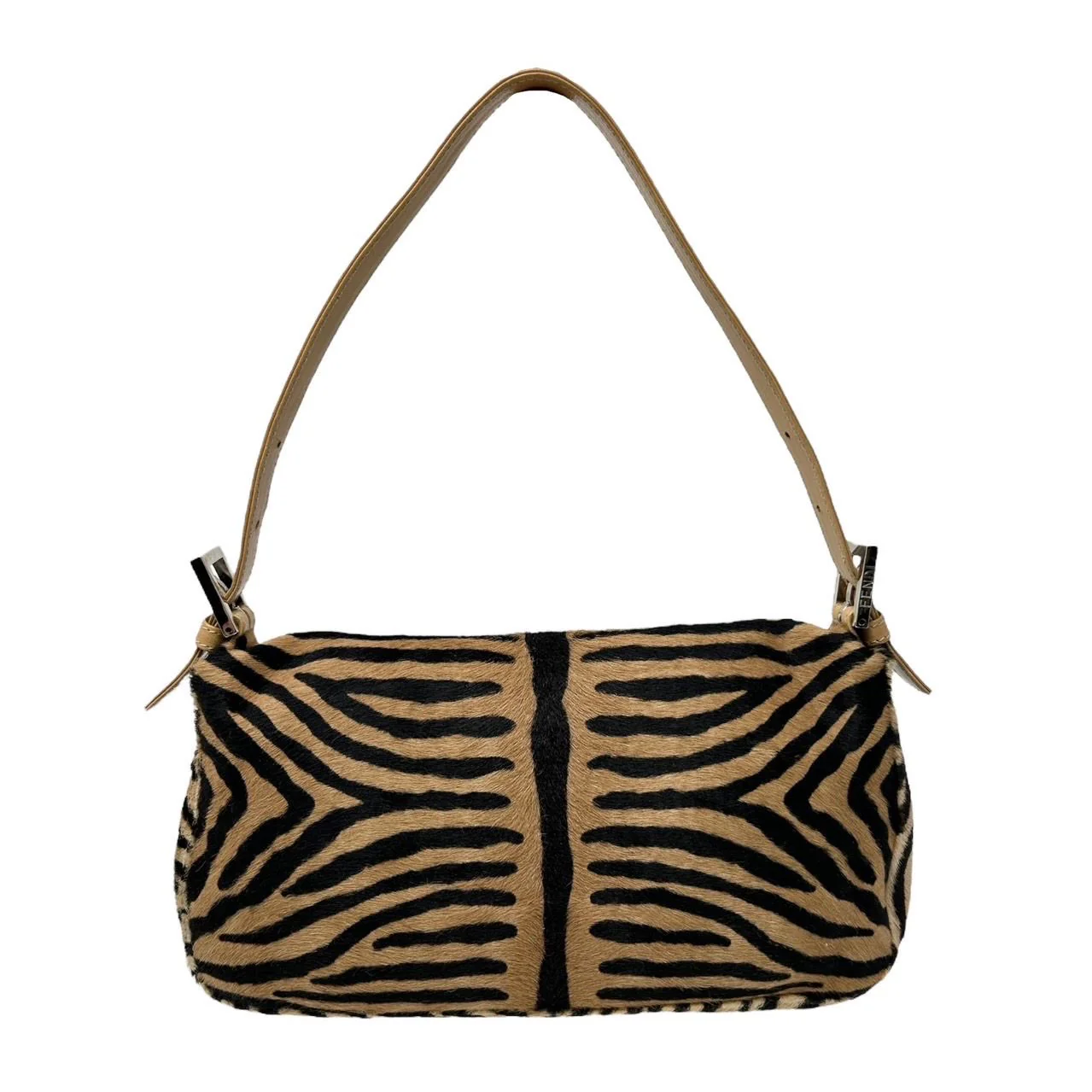 Fendi Brown Zebra Baguette Bag - Image 2
