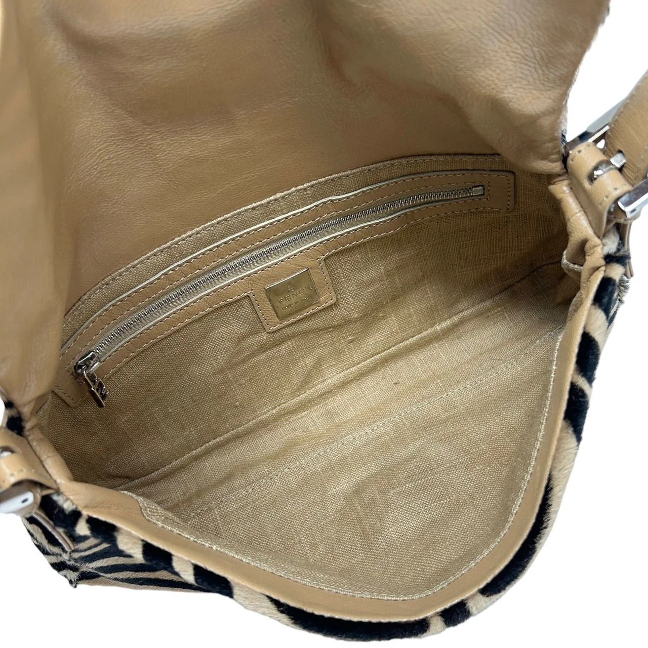 Fendi Brown Zebra Baguette Bag - Image 3