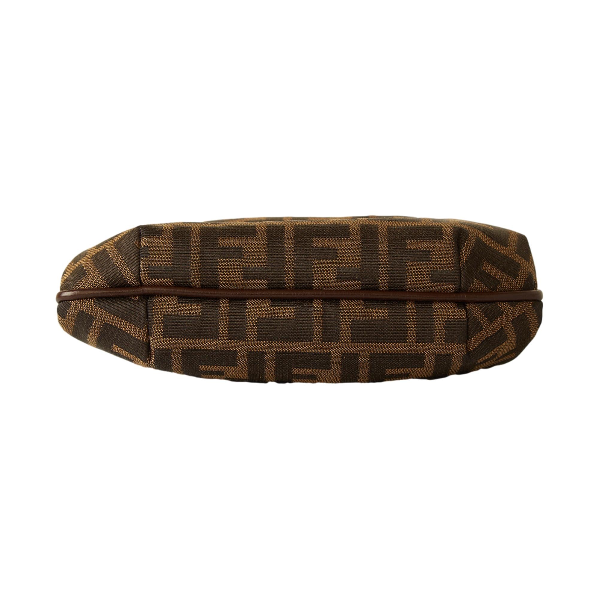 Fendi Brown Zucca Kisslock Bag - Image 3