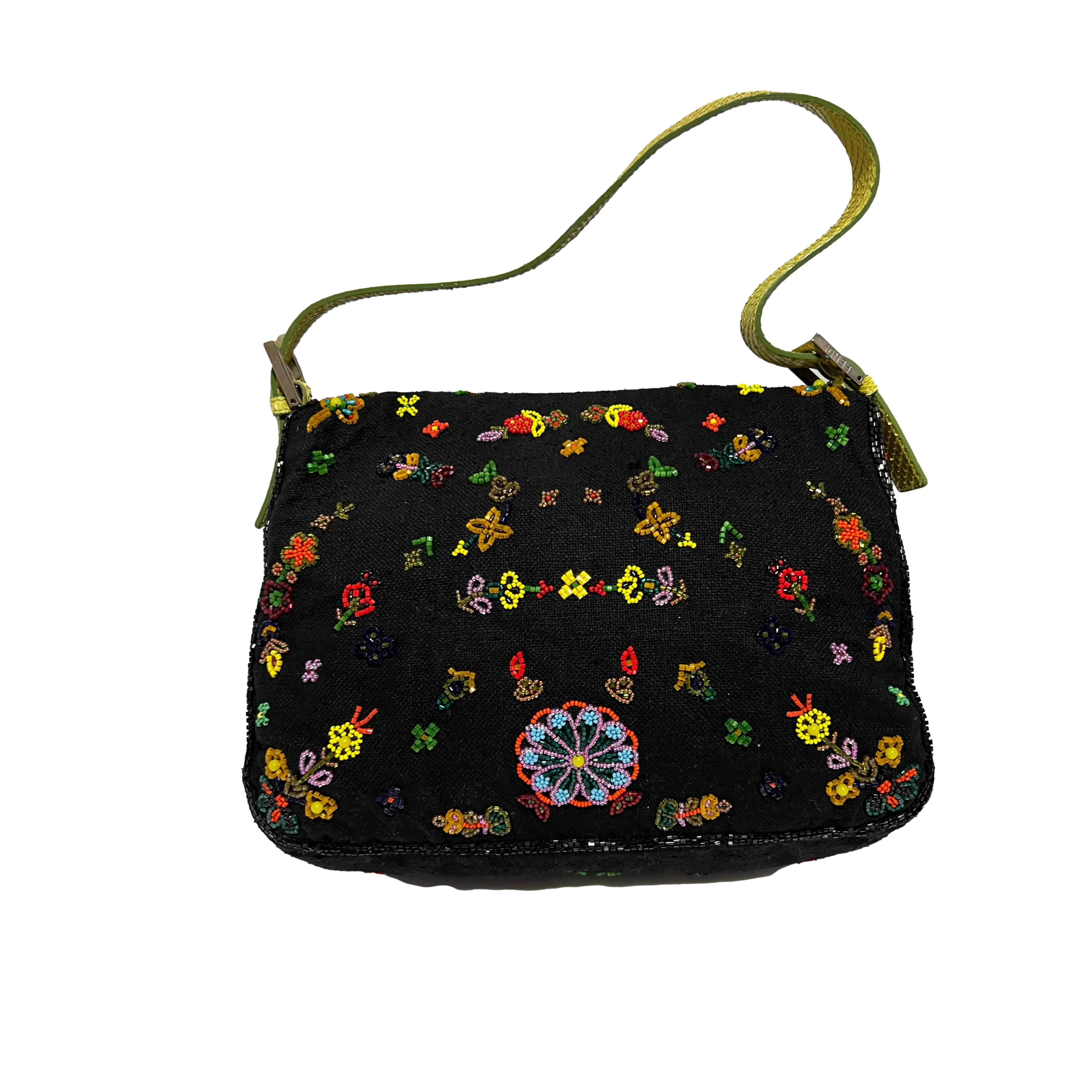 Fendi Canvas Beaded Baguette - Image 2