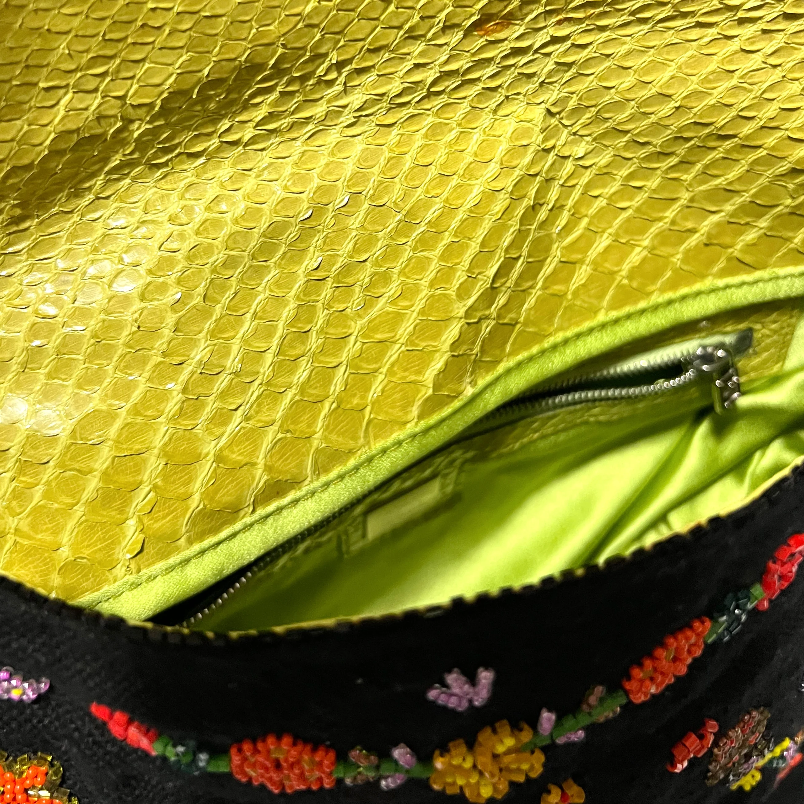 Fendi Canvas Beaded Baguette - Image 3